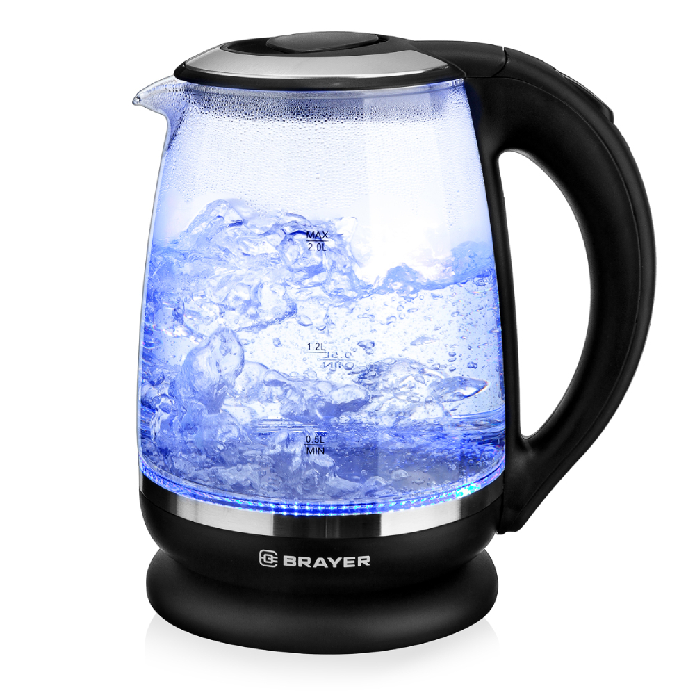 Изображение товара Электрический чайник Brayer BR1044BK 2200 Вт 2 л стекло черный