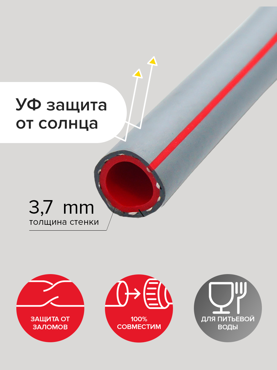 Изображение товара Шланг поливочный Polyagro 7559925 3/4" 25 м ТЭП