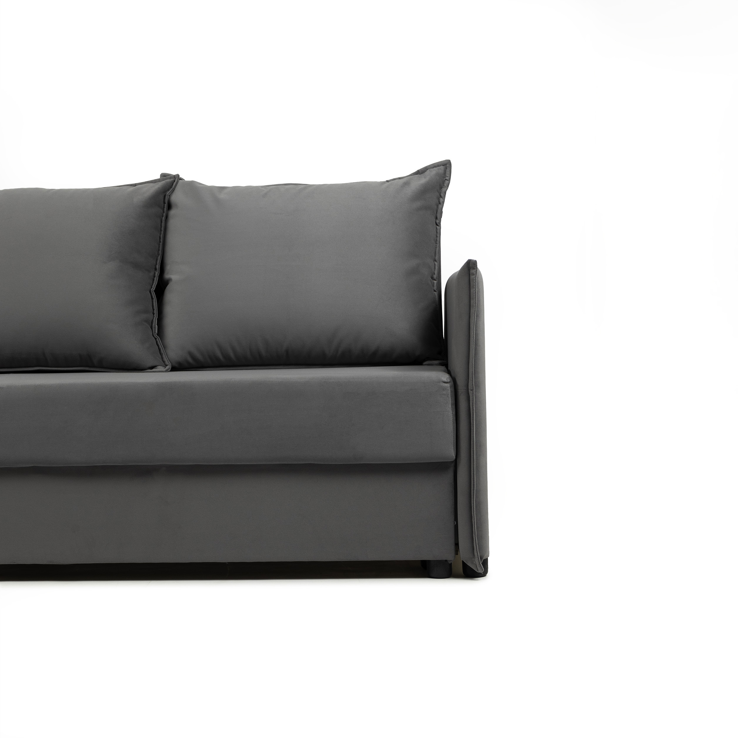 Изображение товара Диван-кровать Марсель 206x83x80 см велюр серый современный механизм Еврокнижка