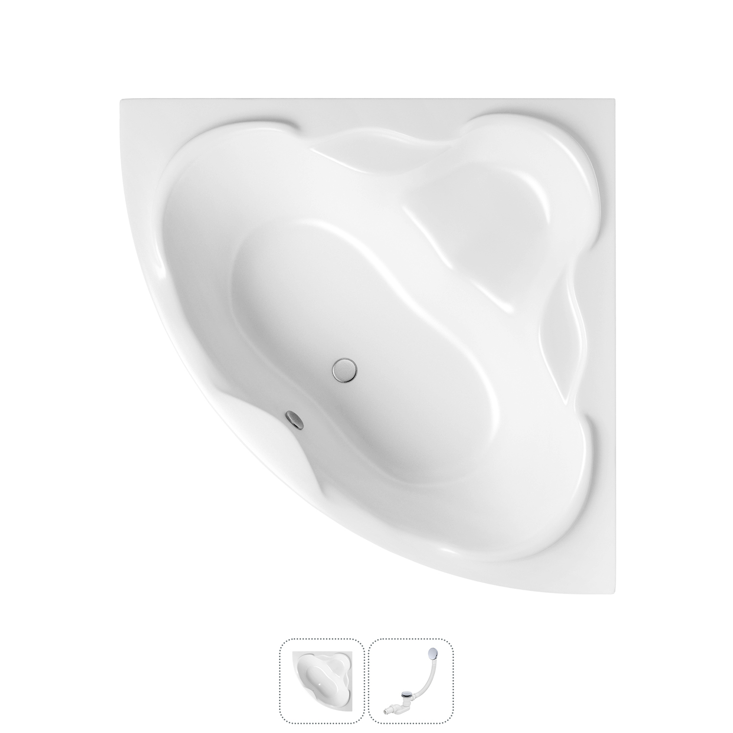 Изображение товара Прямоугольная ванна LAVINIA BOHO 140x140 см акрил автоматический слив умивальник