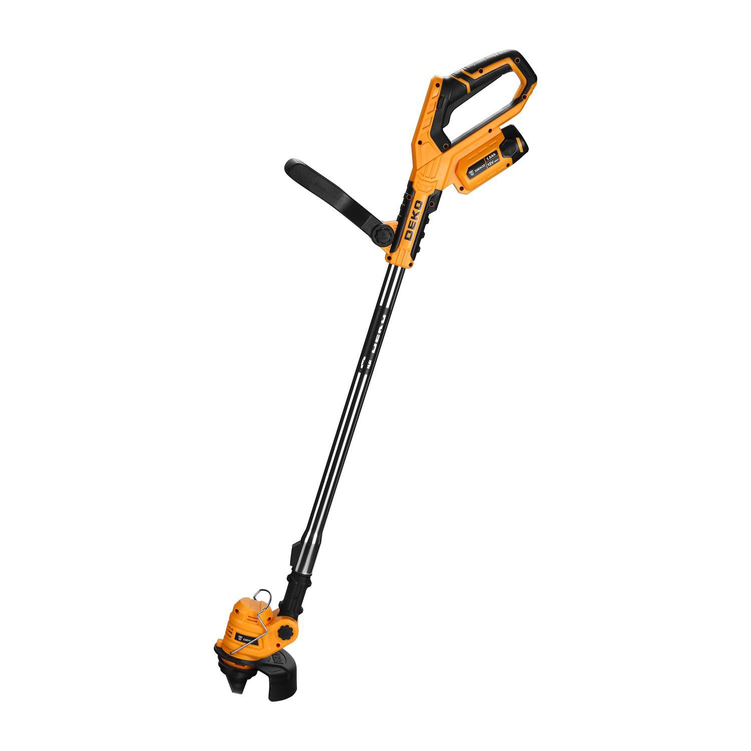 Изображение товара Аккумуляторный триммер Deko 063-4232 12 В, ножи и лезвия, телескопическая штанга