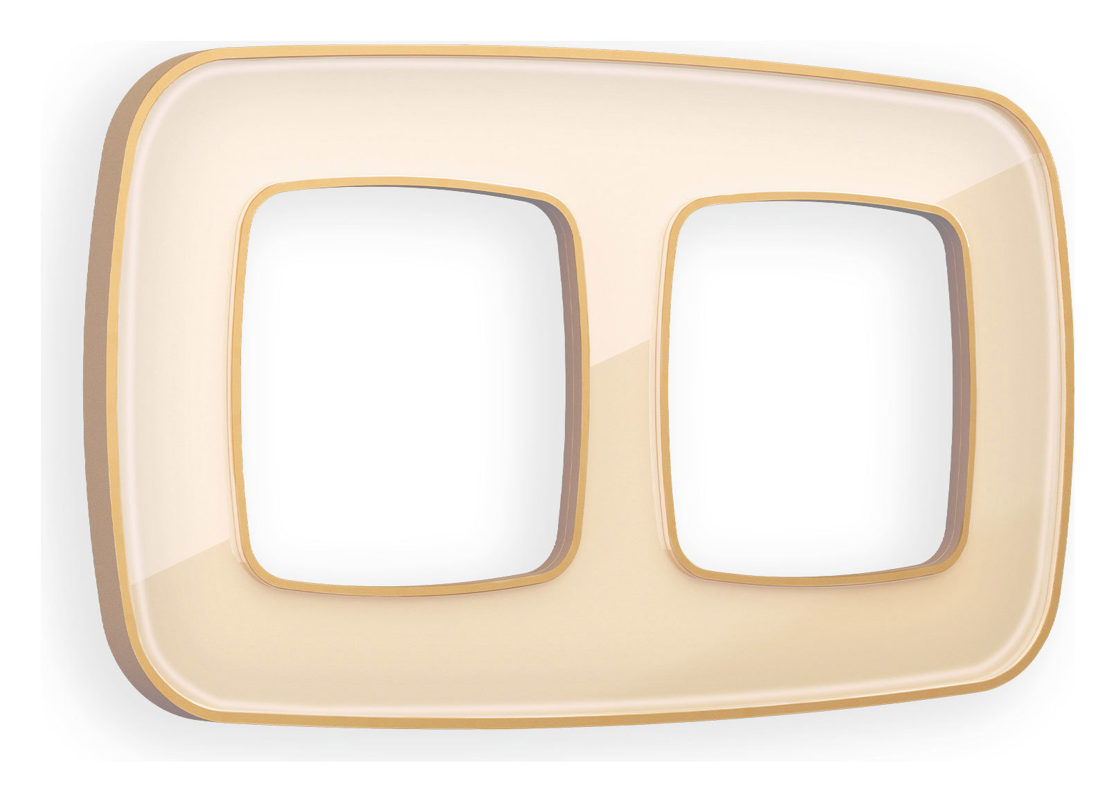 Изображение товара Рамка для розеток и выключателей Ambrella volt Omega Coint OF640342 2 поста бежевый