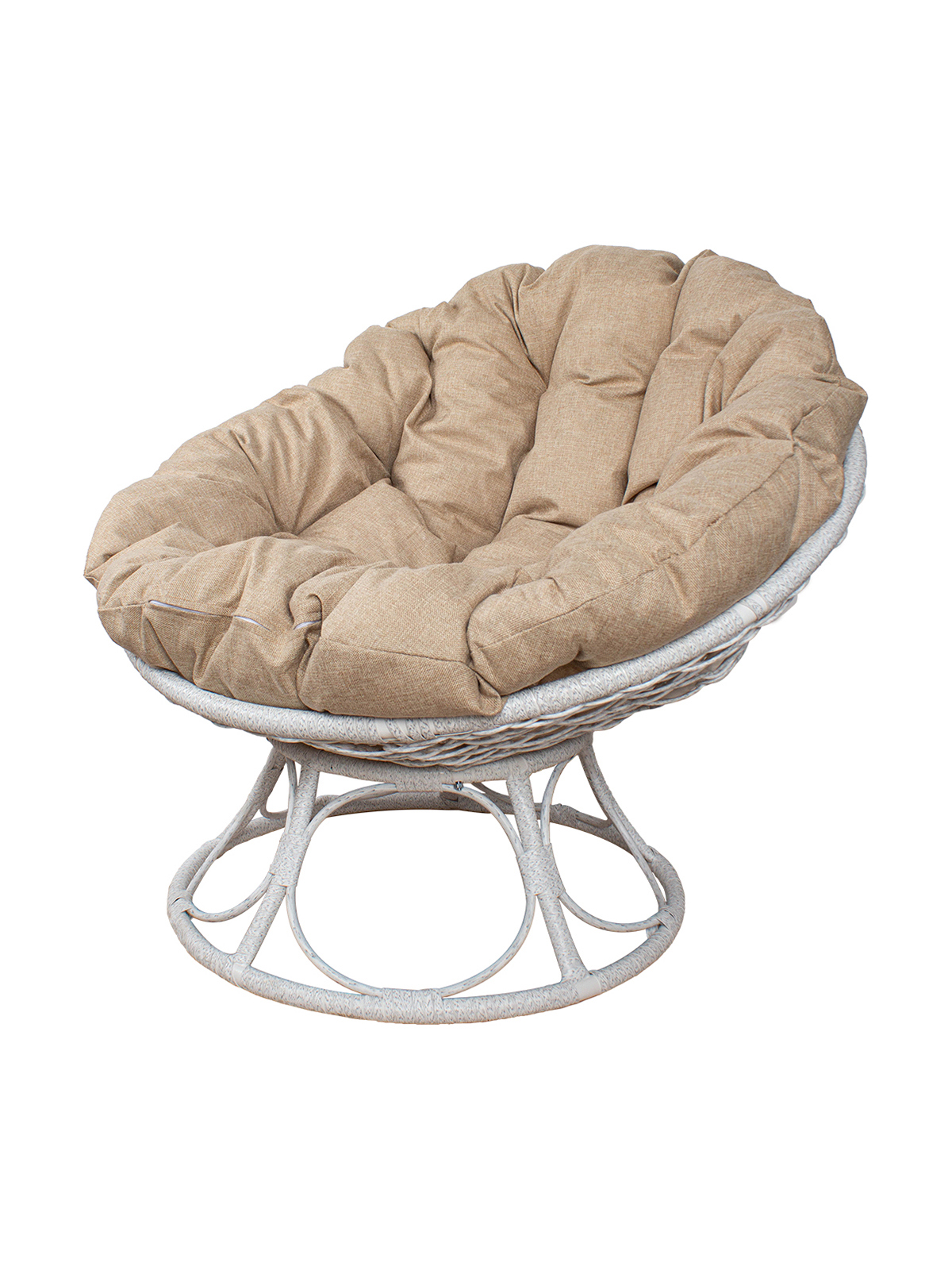 Изображение товара Кресло садовое с подушкой из искусственного ротанга M-GROUP Home 98x81x79 см белое