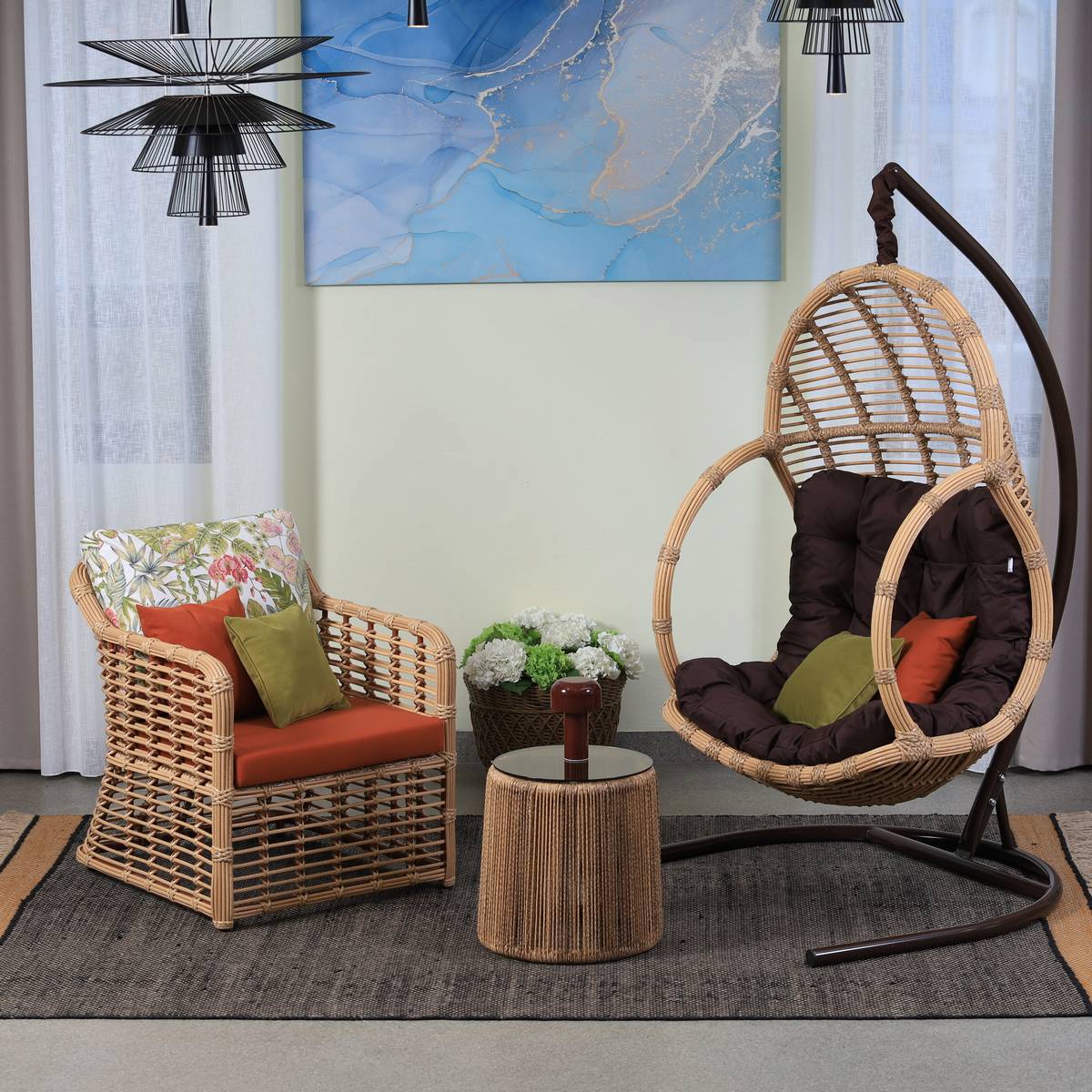 Изображение товара Кресло подвесное Malacca Лучиано для улицы и интерьера 1 место