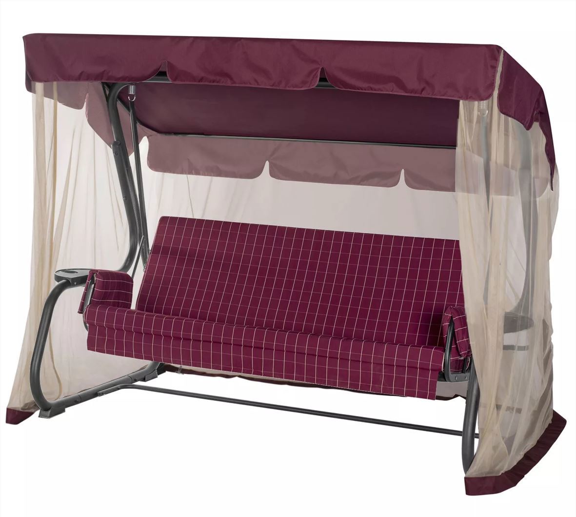 Изображение товара Качели садовые Удачная мебель A27A.312 Варадеро 3-х местные до 350 кг красный