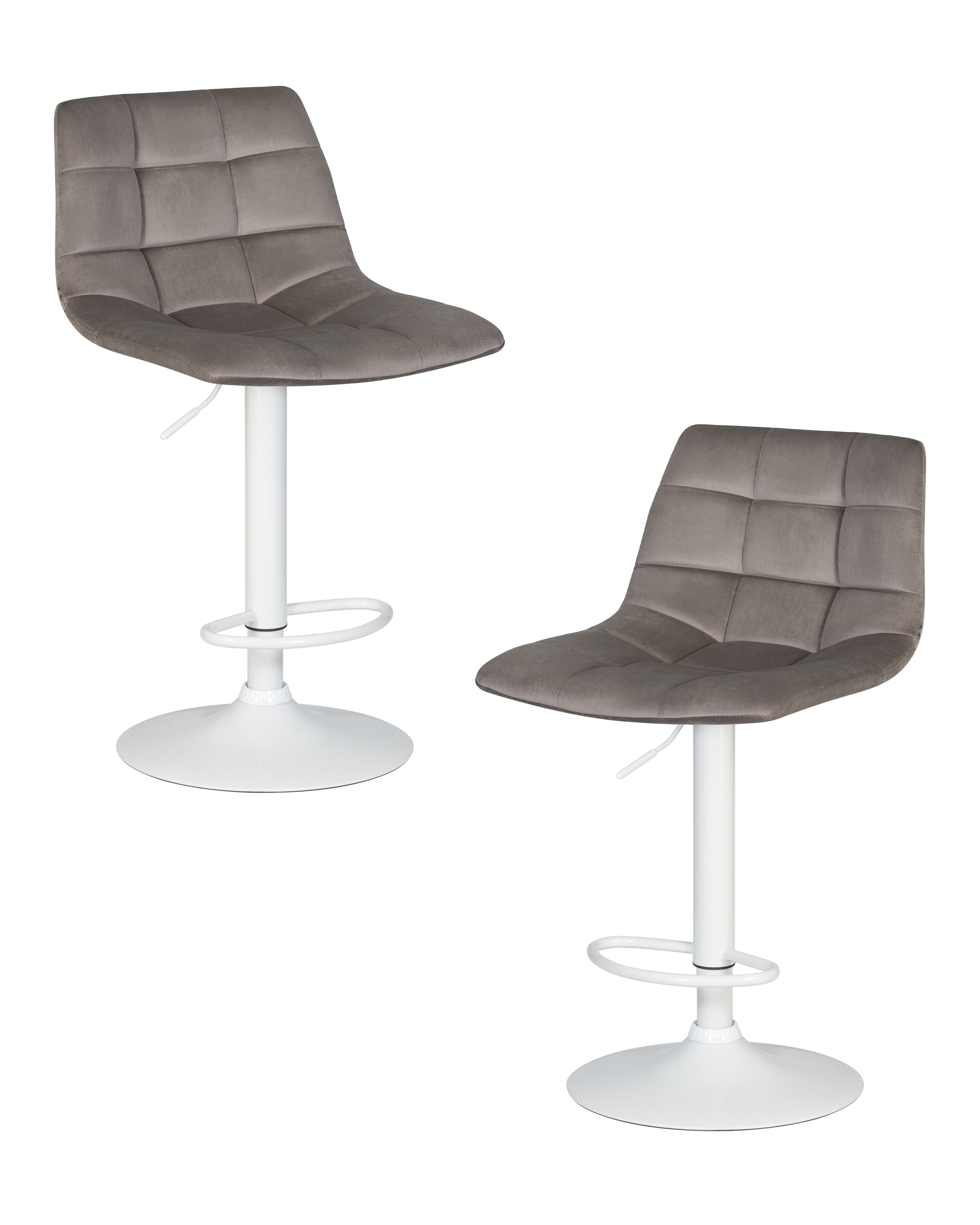 Изображение товара Барный стул Dobrin Tailor white LM-5017 с регулировкой высоты серый 2 шт