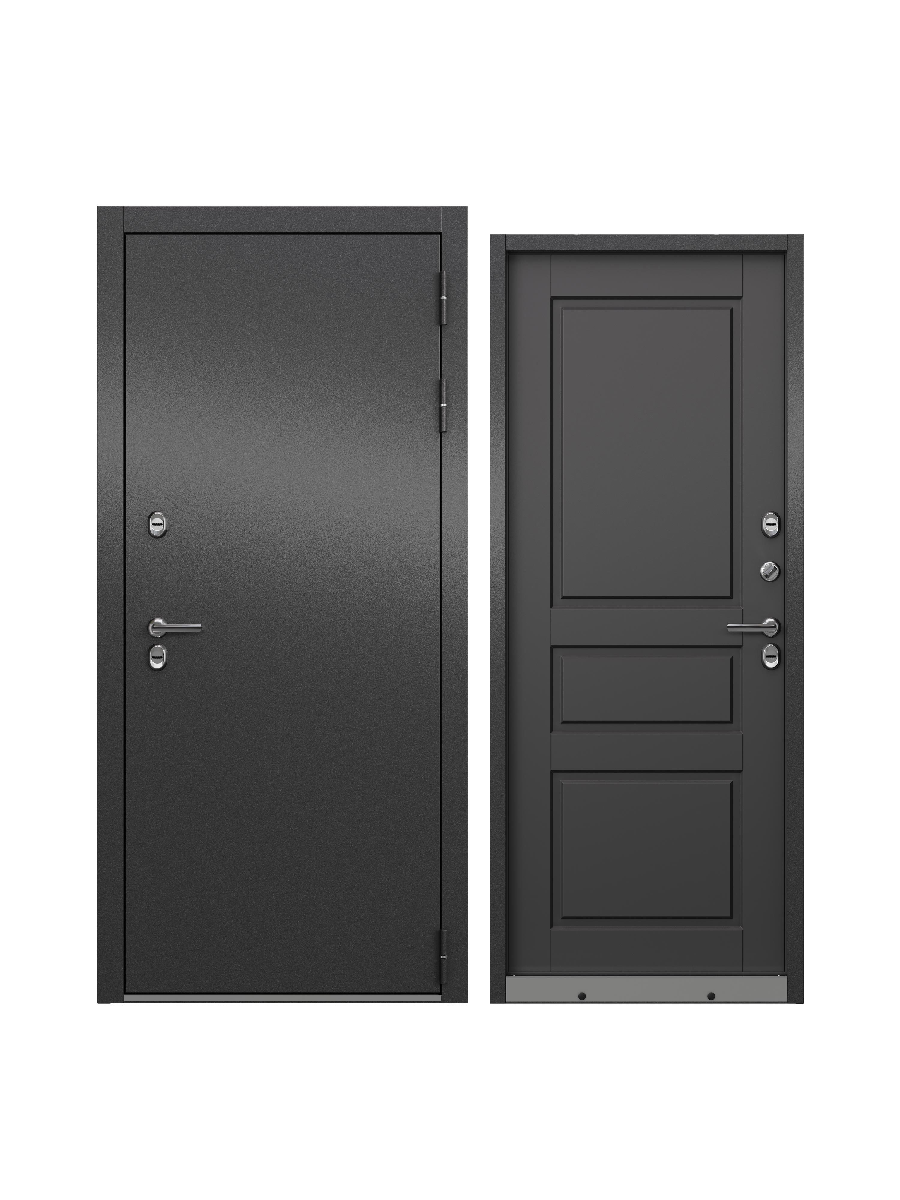 Изображение товара Входная дверь Unicorn Village optimal правый 205x96см цвет антрацит букле/графит софт
