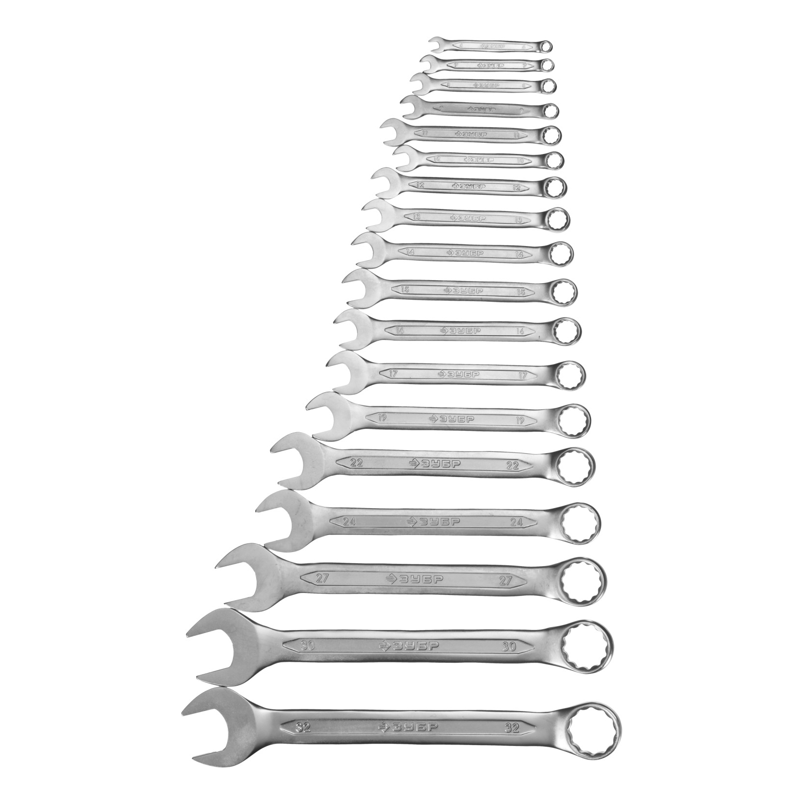 Изображение товара Набор ключей комбинированных Зубр 27087-H18 6-32 мм, 18 предметов