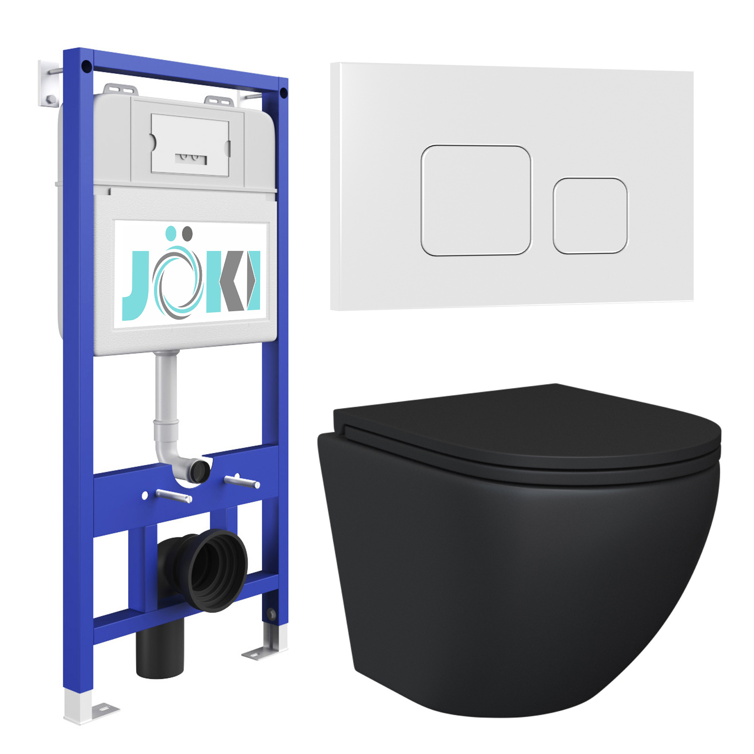Изображение товара Комплект инсталляция с унитазом Joki JKS111011021WM цвет черный
