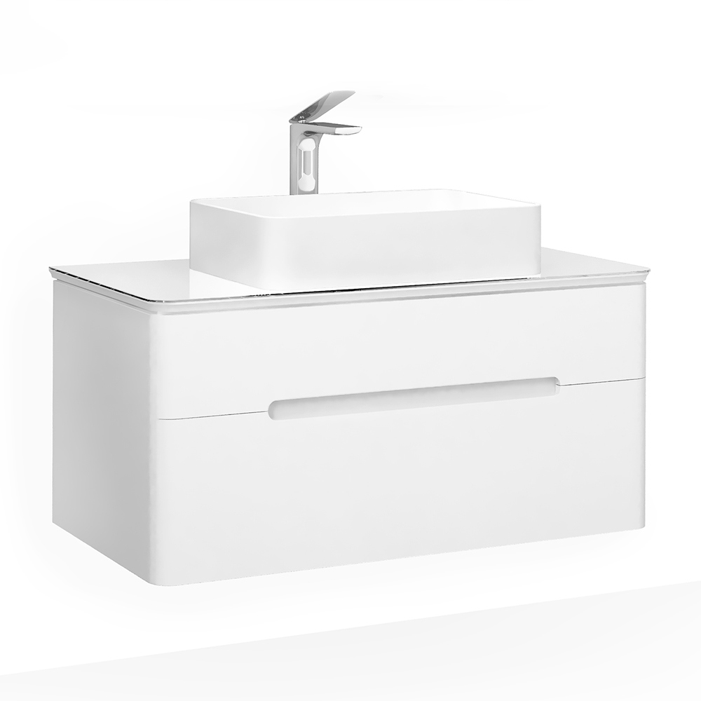 Изображение товара Подвесная тумба под раковину Jorno Bos 01 100 см белая современный дизайн