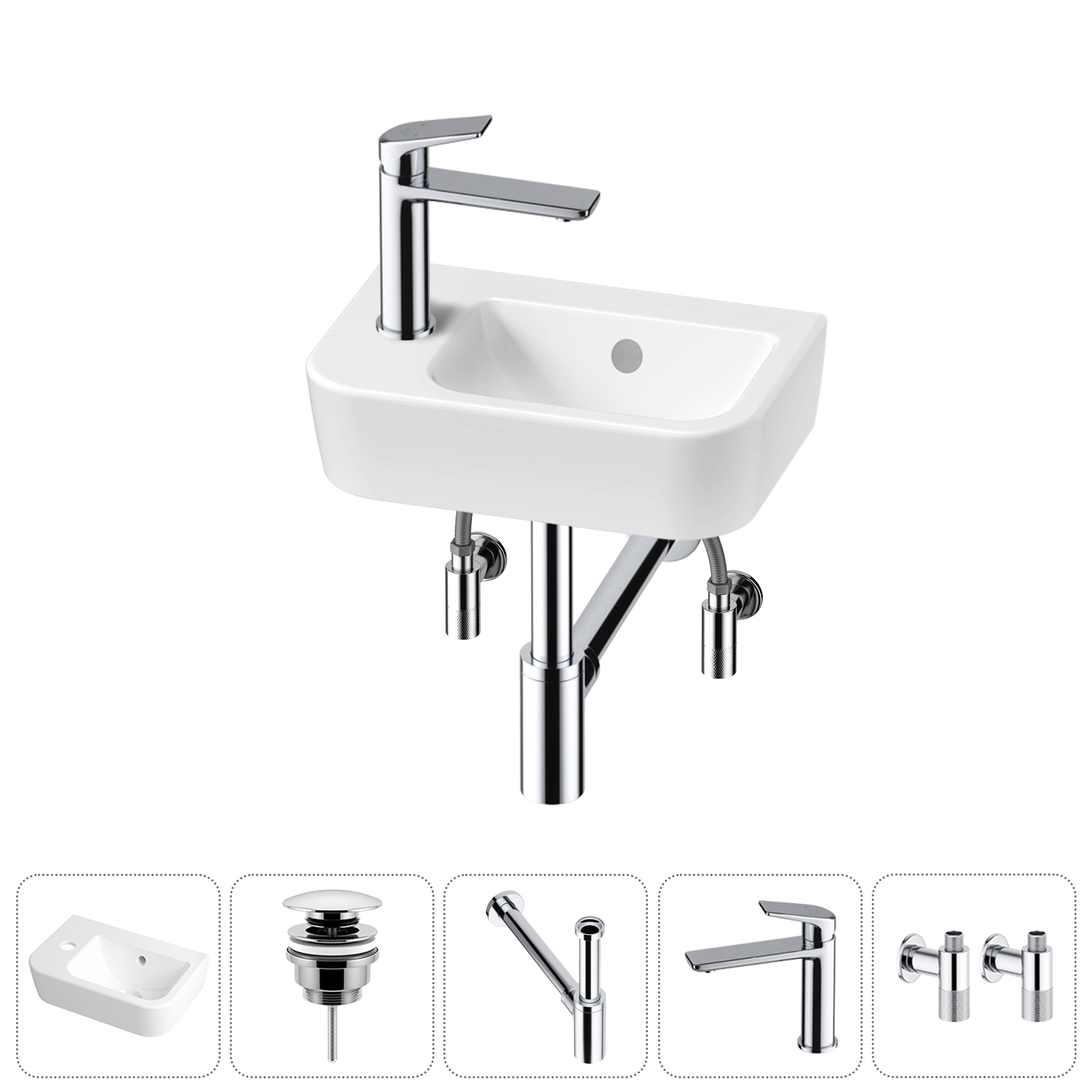 Изображение товара Раковина Lavinia boho one 37 см с комплектом 5 в 1 для ванной Германия