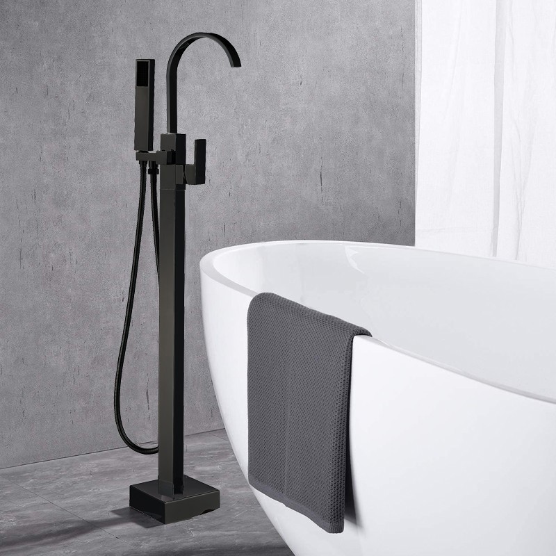 Изображение товара Напольный Смеситель для ванны BOCH MANN RESIA BLack BM9191 однорычажный цвет черный