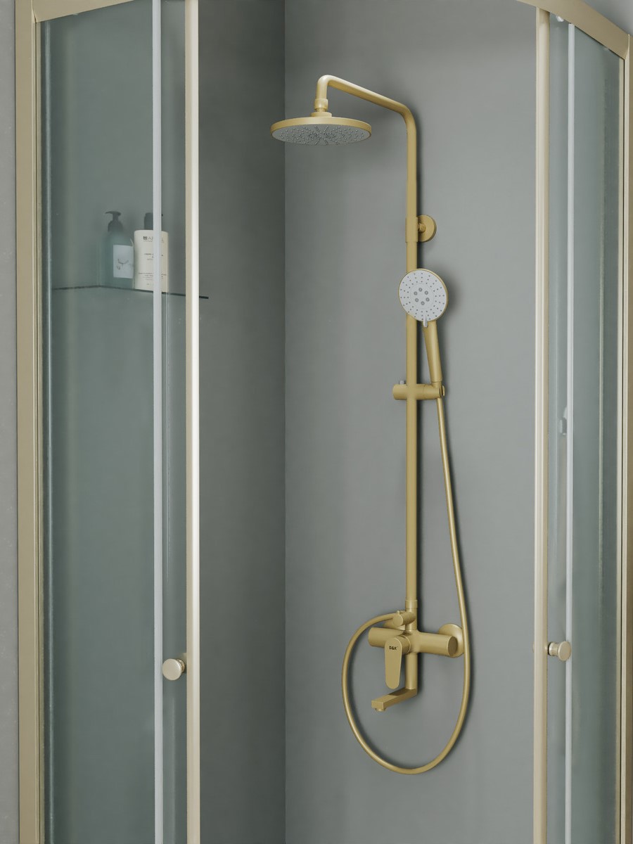 Изображение товара Душевая стойка D&K Da1563707b18 3 режимная цвет золото матовое