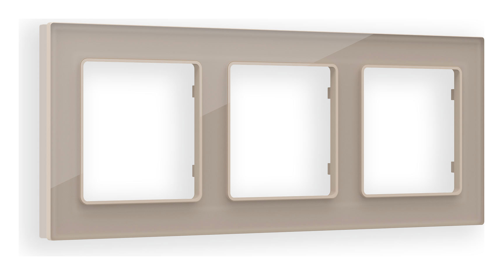 Изображение товара Рамка для розеток и выключателей Ambrella volt Alfa Platos AF380603 3 поста цвет серо-бежевый