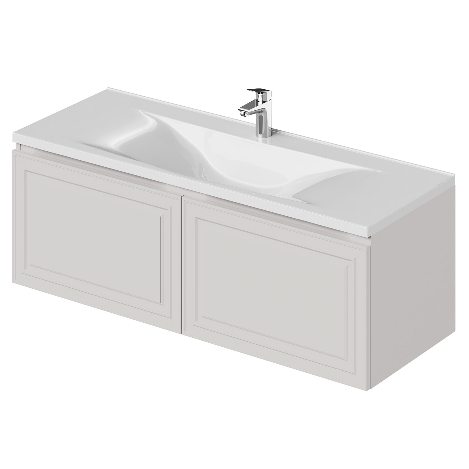 Изображение товара Тумба под раковину подвесная Итана 4657821040942 119.3см с раковиной цвет бежевый