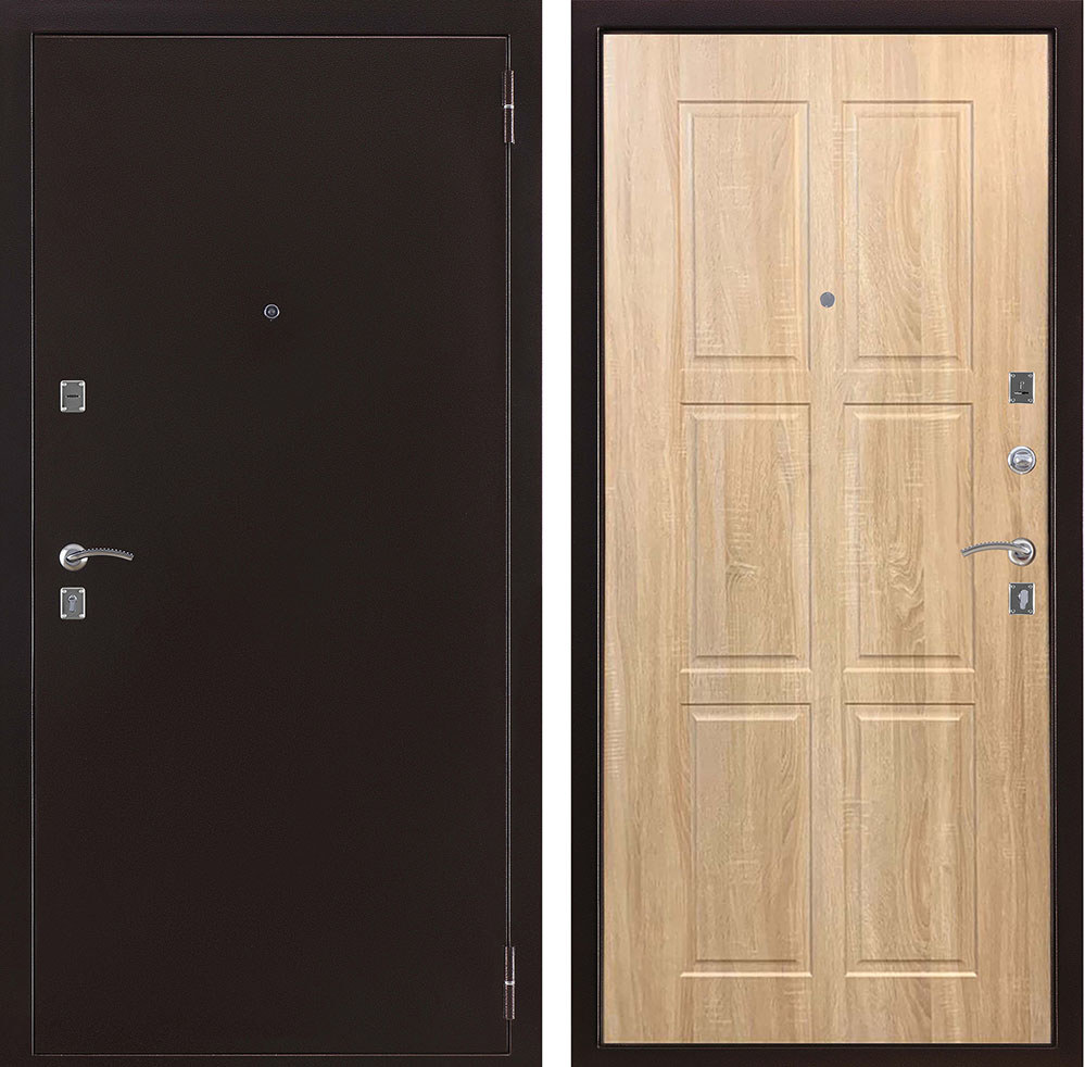 Изображение товара Входная дверь Двери регионов Триумф Classic правый 205x96см дуб сонома светлый