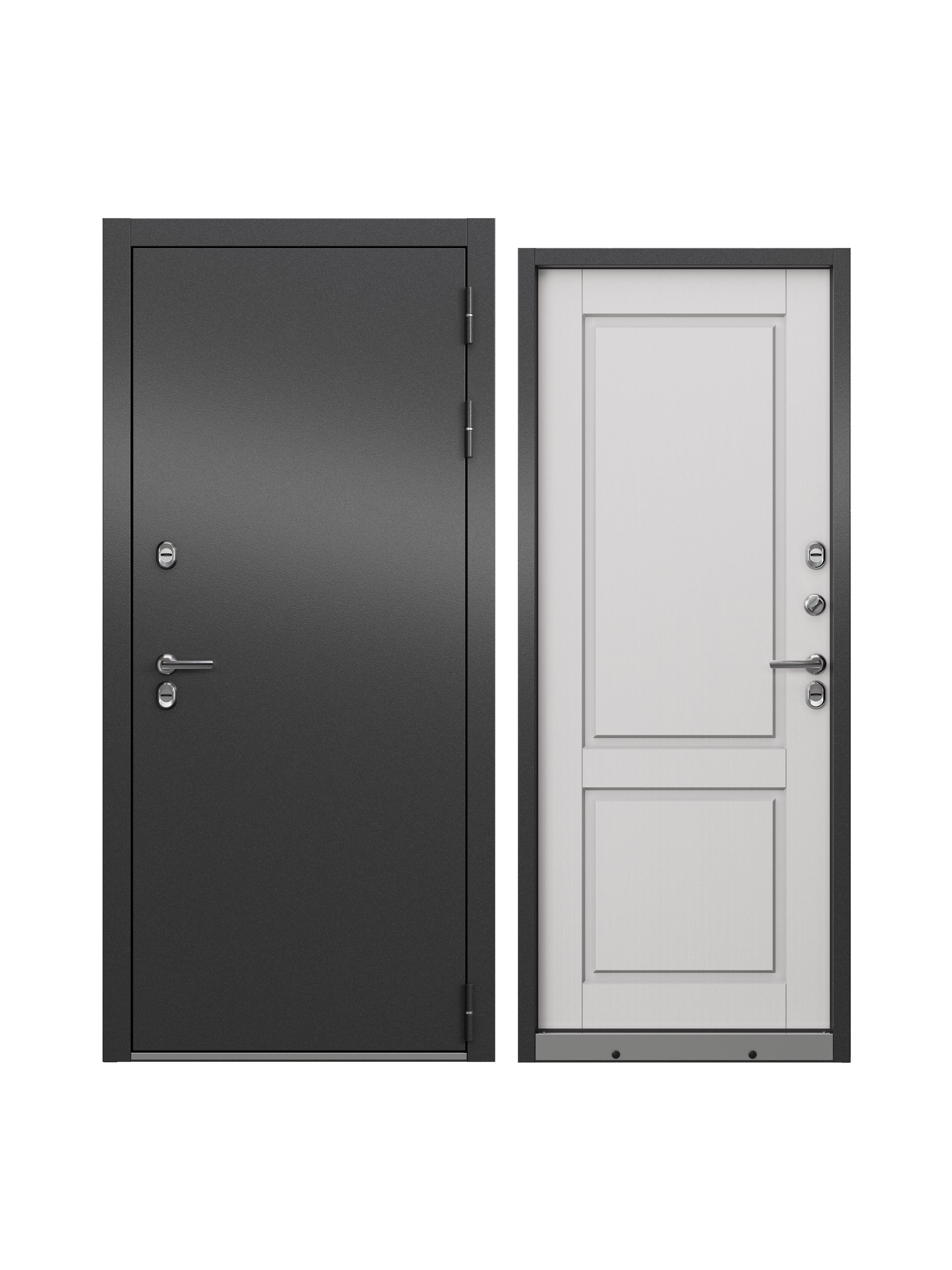 Изображение товара Входная дверь Unicorn Village optimal правый 205x88см цвет антрацит букле/белый ларче