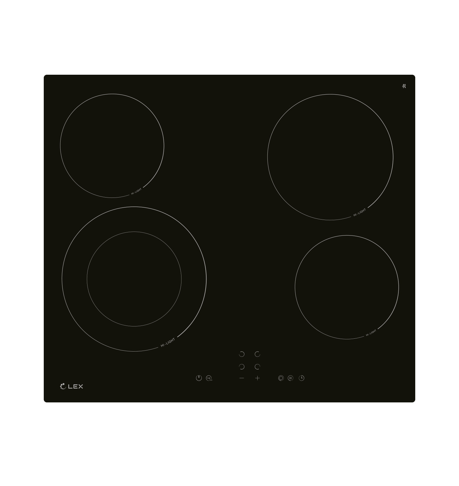 Изображение товара Электрическая варочная панель Lex EVH 641A BL 59 см 4 конфорки черный