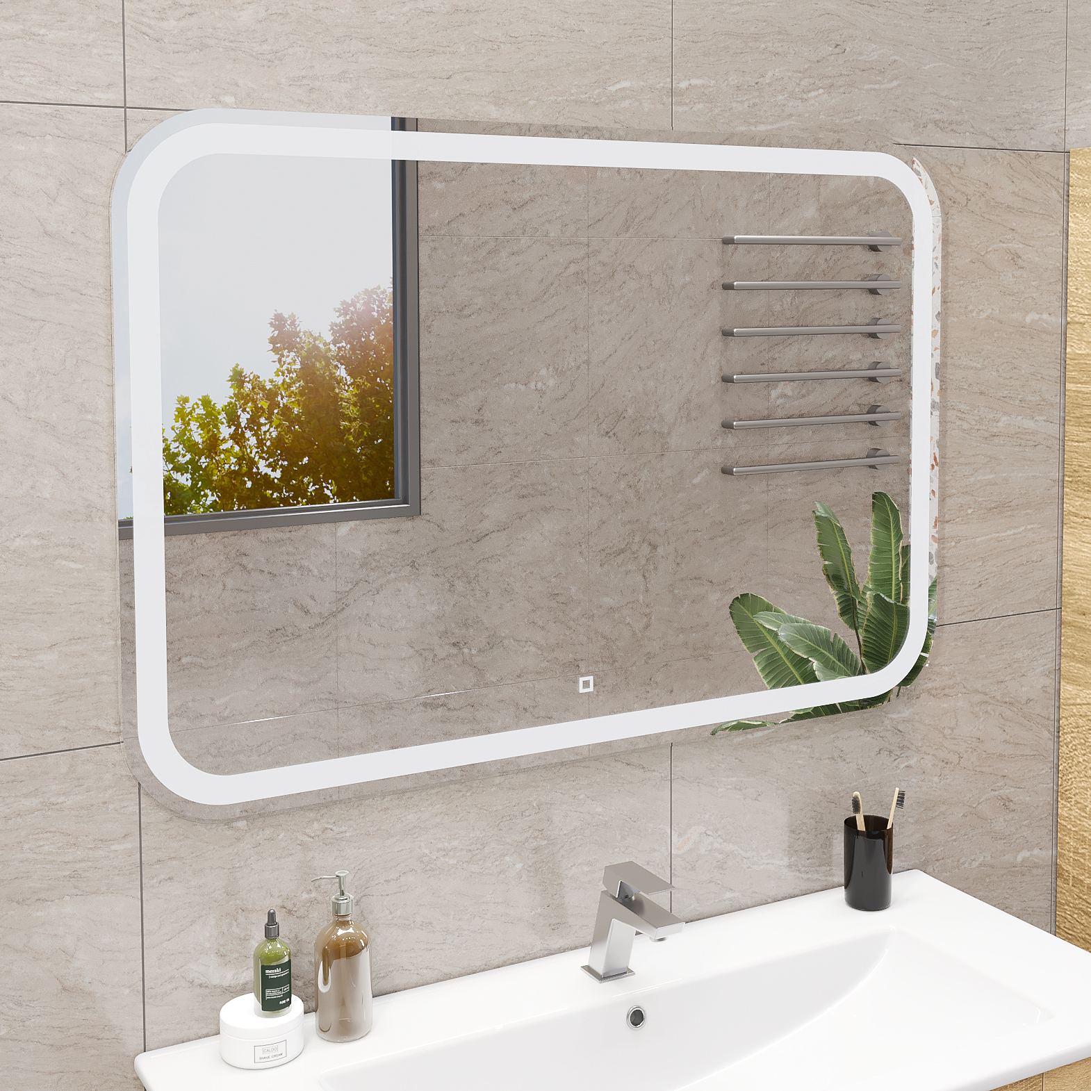 Изображение товара Зеркало RUVANN Elika-100 с подсветкой 100x80 см