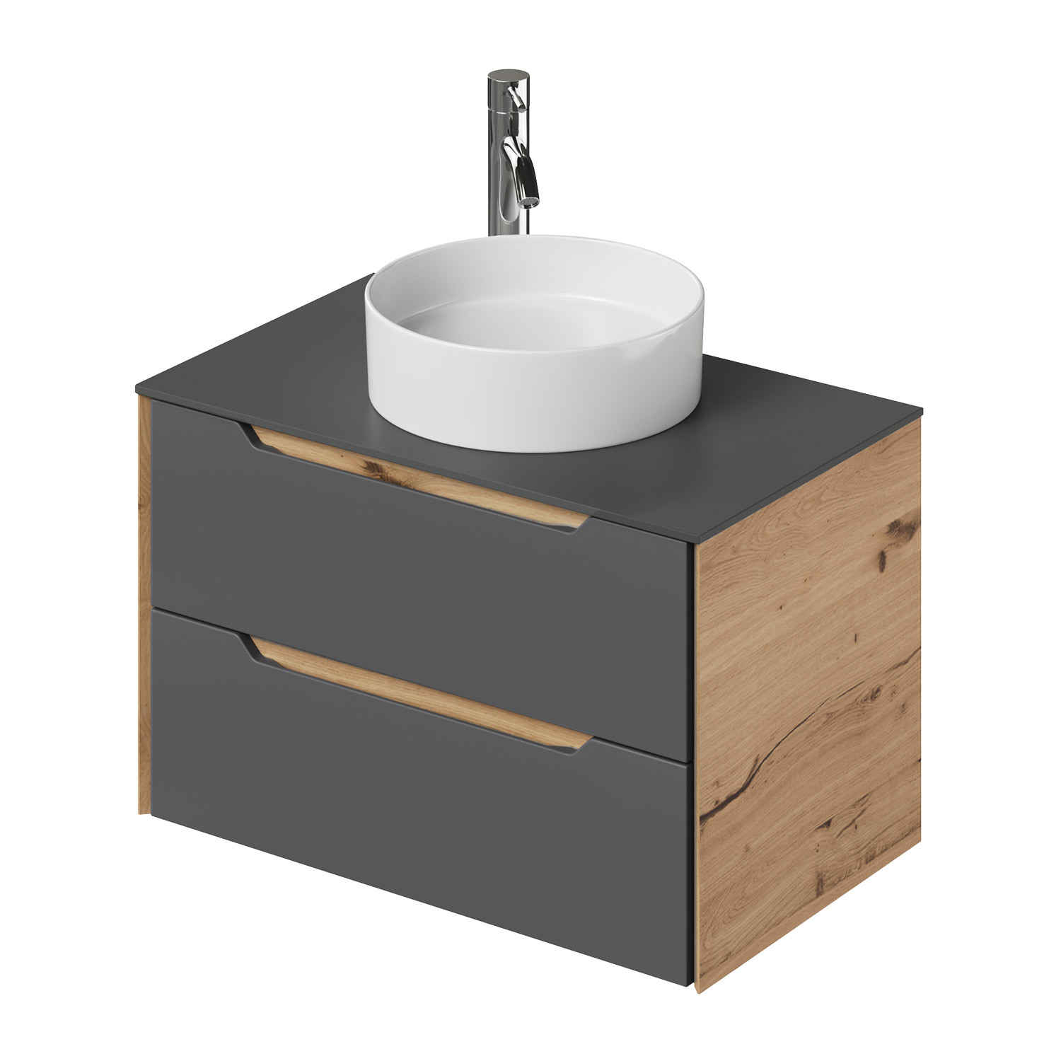 Изображение товара Тумба со столешницей Итана Nill 80 см графит подвесная для ванной