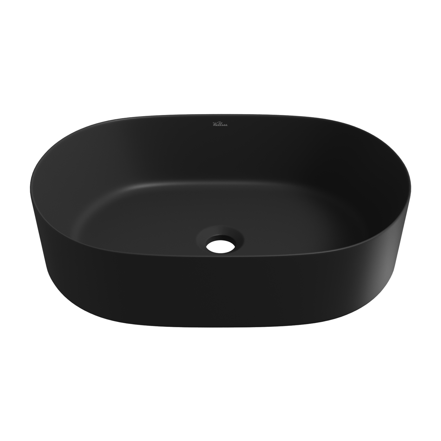 Изображение товара Накладная раковина Wellsee Saint-Germain 56 см матовый черный керамика