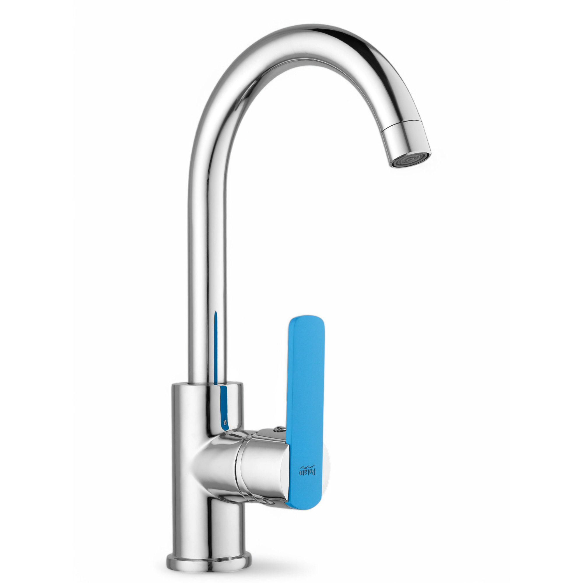 Изображение товара Кухонный смеситель Potatoes P40238-12 поворотный голубой с аэратором