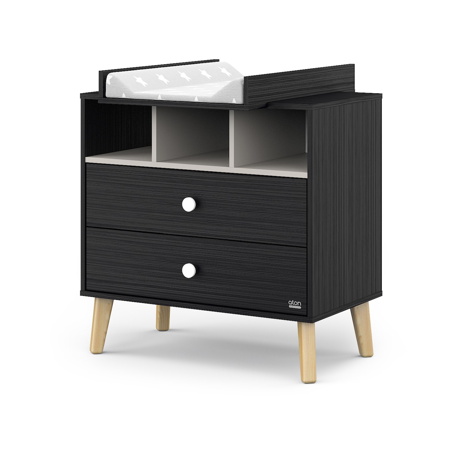 Изображение товара Пеленальный стол Aton Benny вес до 100 кг цвет черный/кашемир