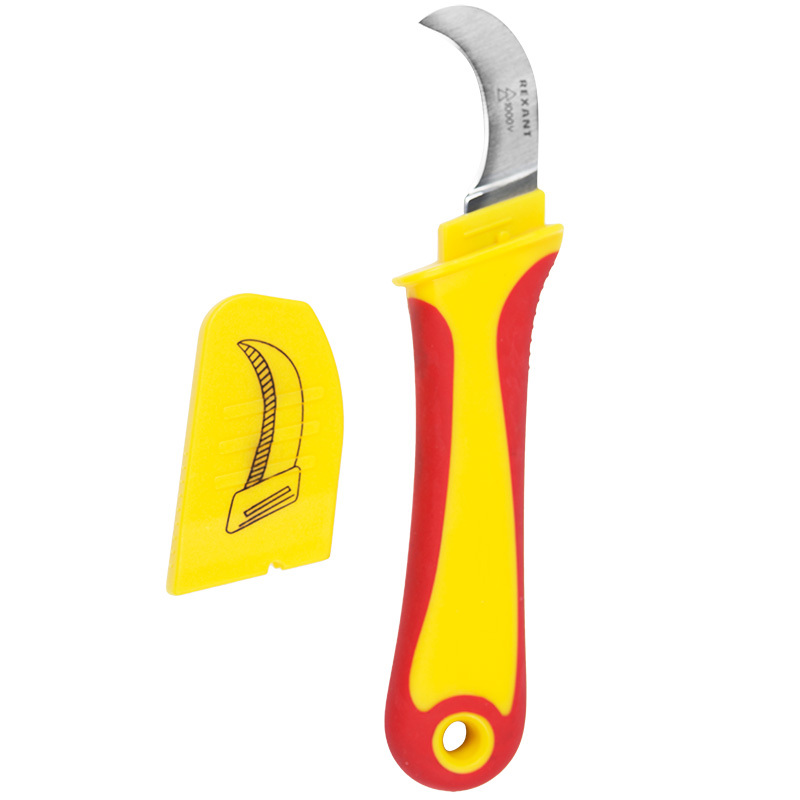 Изображение товара Монтажный нож Rexant 12-4937 нержавеющая сталь 180 мм для кабелей и проводов