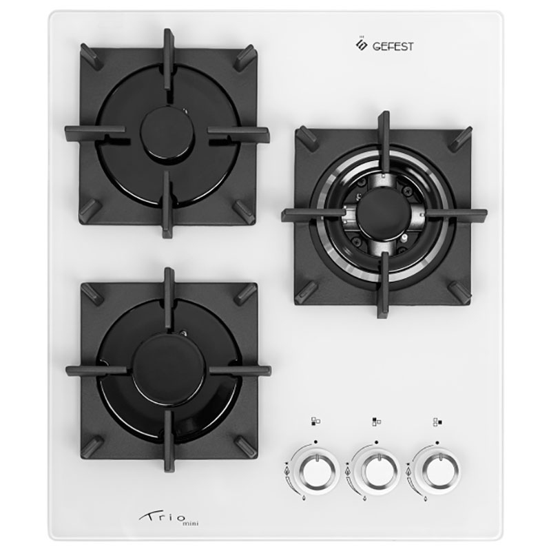 Изображение товара Газовая варочная панель Gefest ПВГ 2100-01 К32 45 см 3 конфорки цвет белый 453297