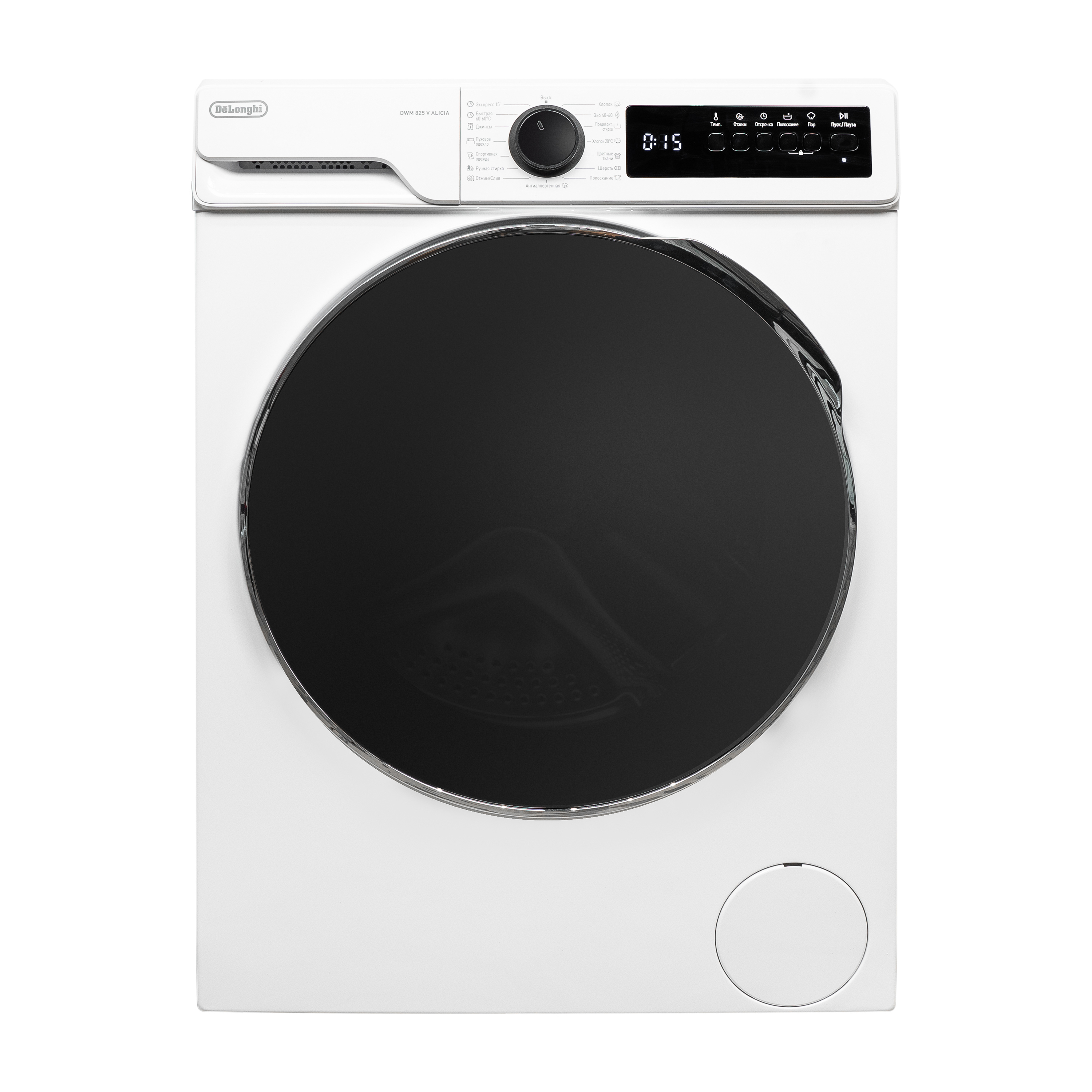 Изображение товара Стиральная машина DeLonghi DWM 825 V Alicia 8 кг черный современный дизайн