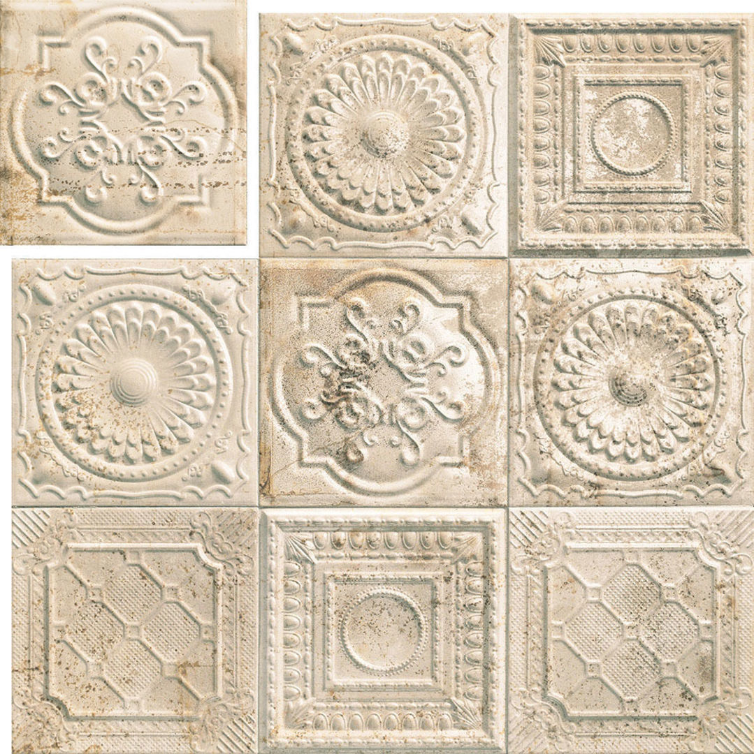 Изображение товара Керамическая настенная плитка Mainzu Tin-tile 20x20 см cream винтажный стиль