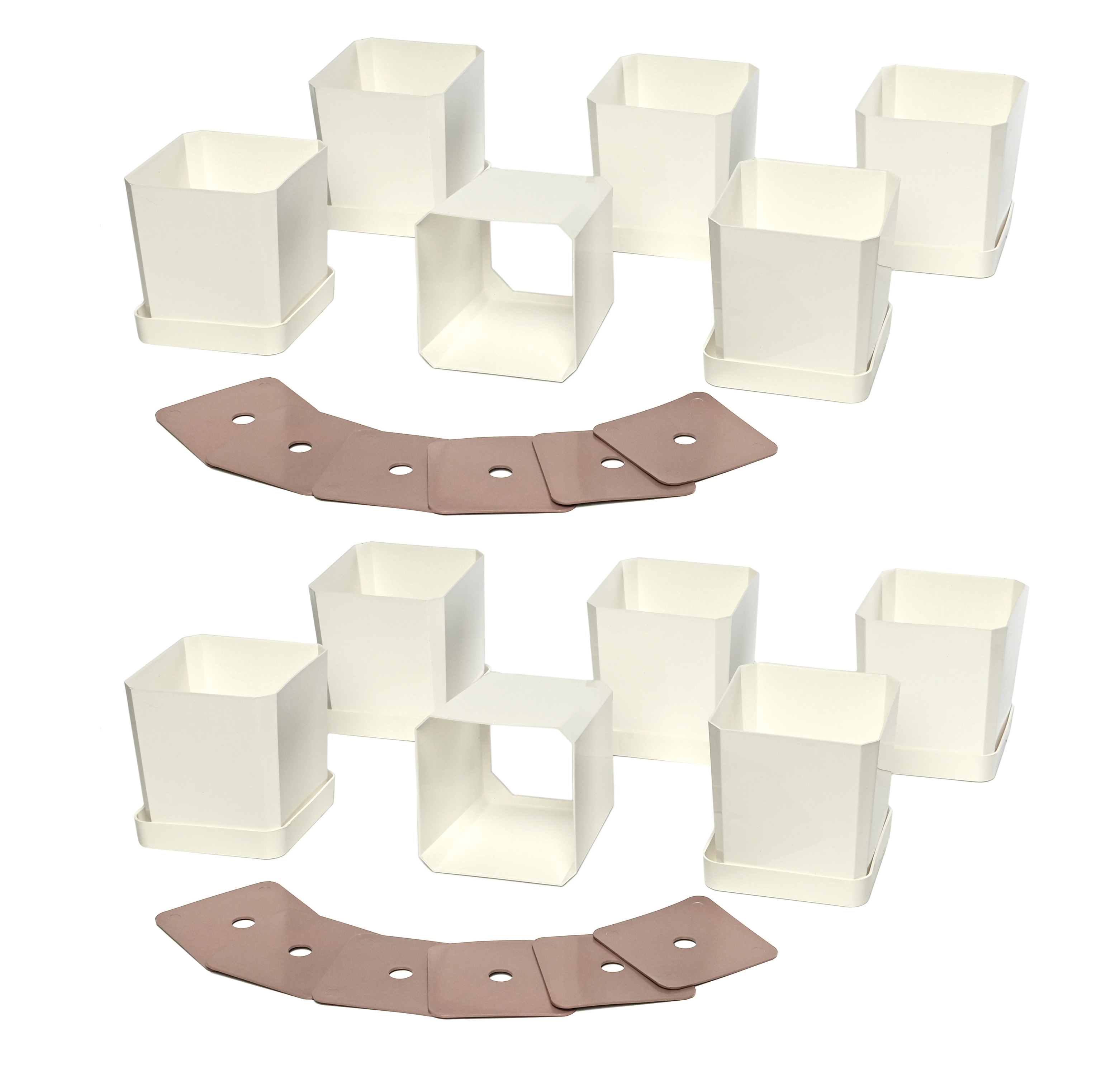 Изображение товара Набор горшков для рассады 2 шт Пеликан 6x0.5 л белый