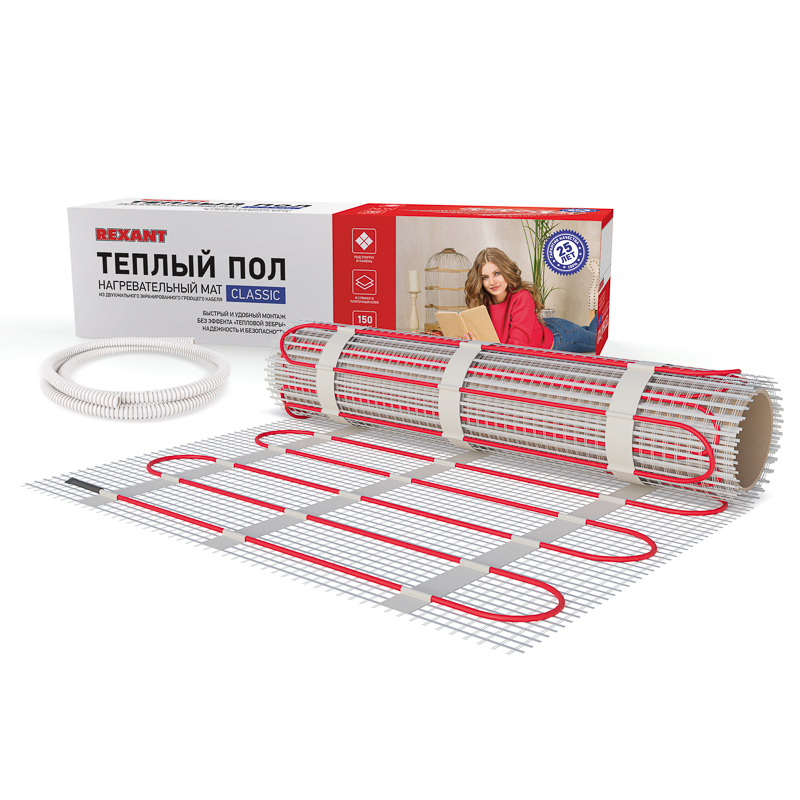 Изображение товара Нагревательный мат для теплого пола Rexant 3 м² 450 Вт