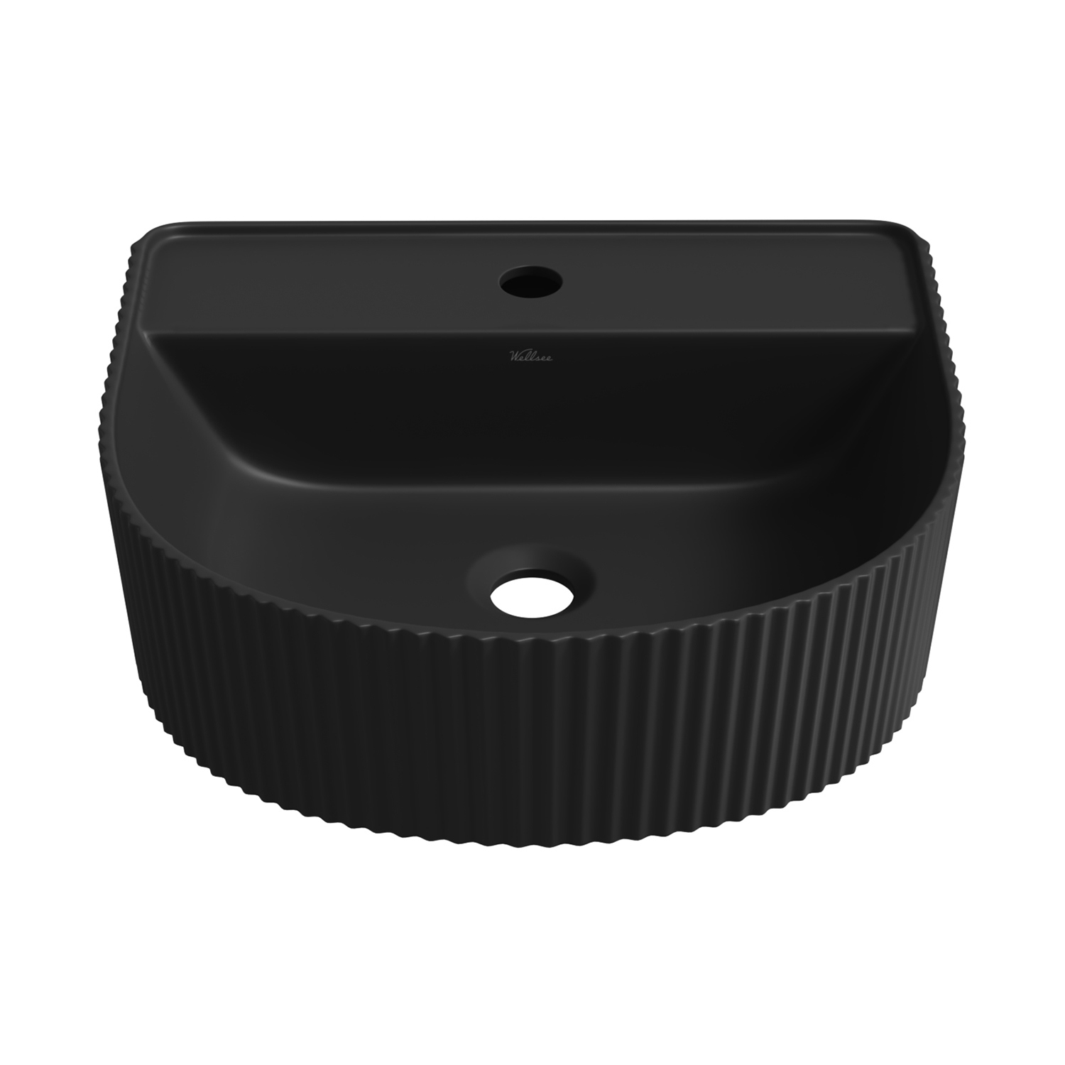 Изображение товара Раковина накладная Wellsee Festive Fox 45 см матовый черный стильное решение