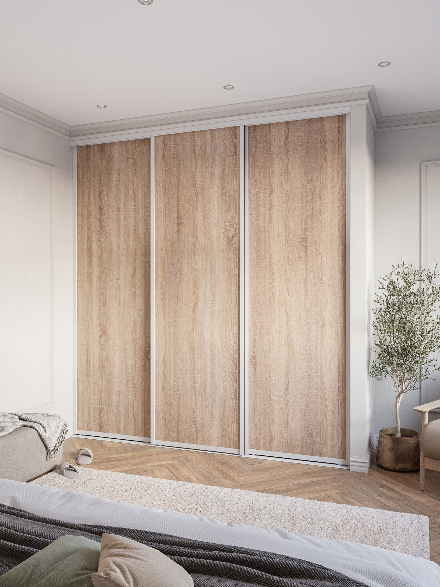 Изображение товара Дверь-купе DKP75/225.3025-53 из ЛДСП дуб сонома с алюминиевым профилем, 75 см