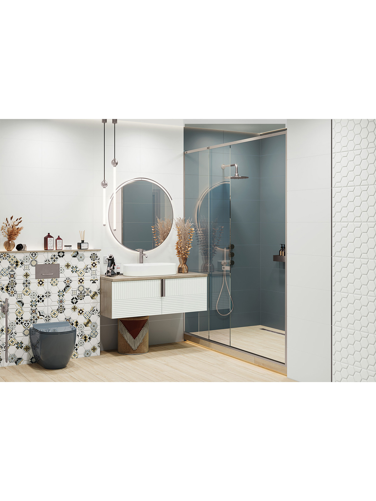 Изображение товара Настенная плитка Edelweiss 30x60 см синий для внутренней отделки интерьера