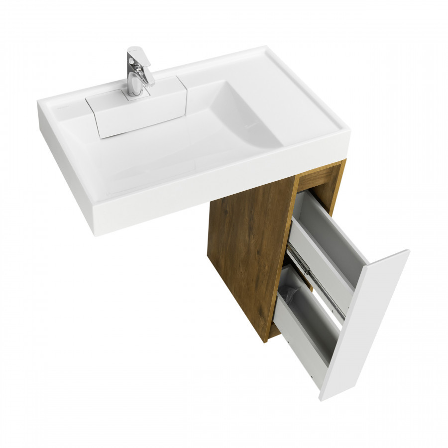 Изображение товара Тумба под раковину AQUATON 1A2671K2LHDR0 18см коричневая напольная с системой push-to-open