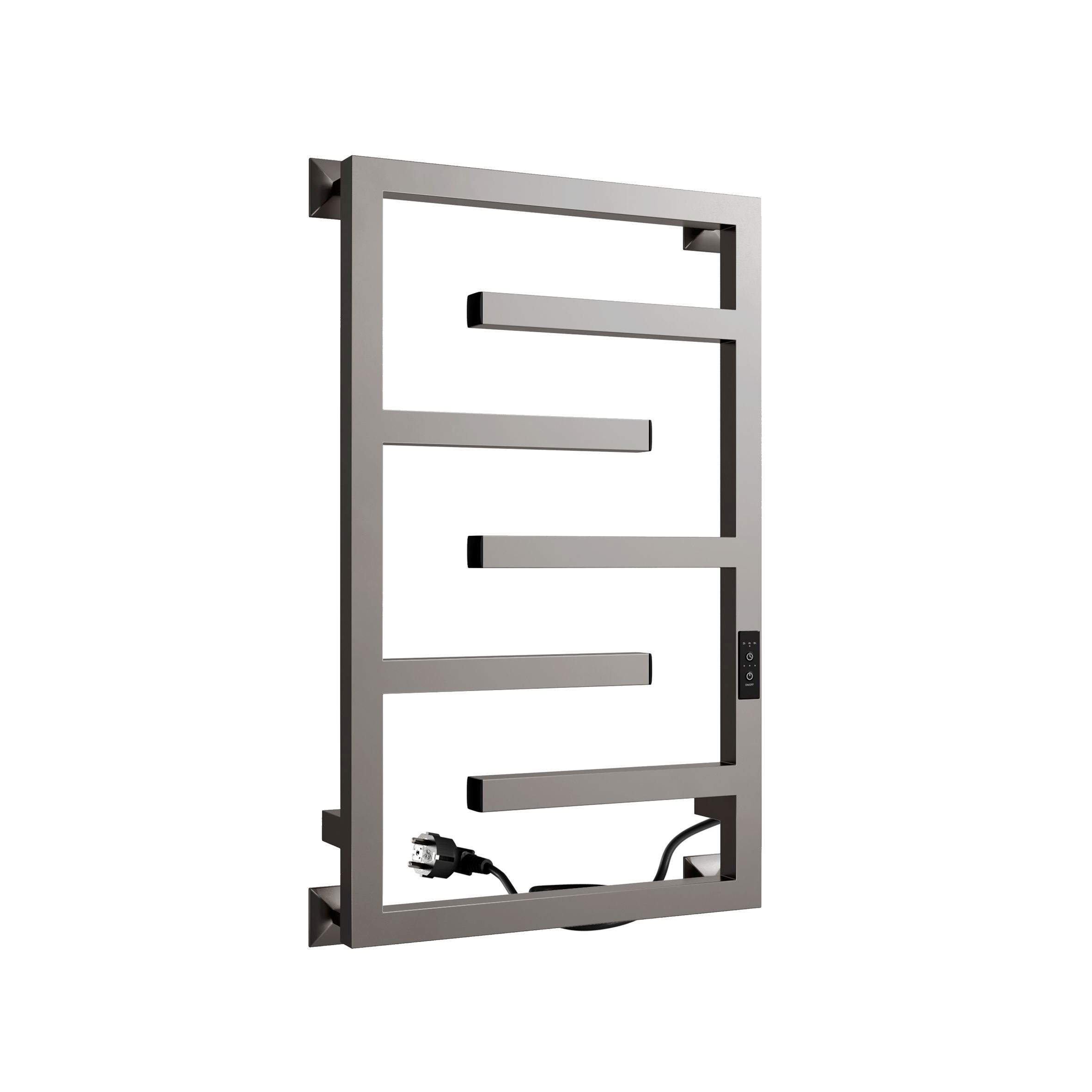 Изображение товара Полотенцесушитель электрический Indigo Delos 400x700 мм 103 Вт с терморегулятором лесенка цвет оружейная сталь