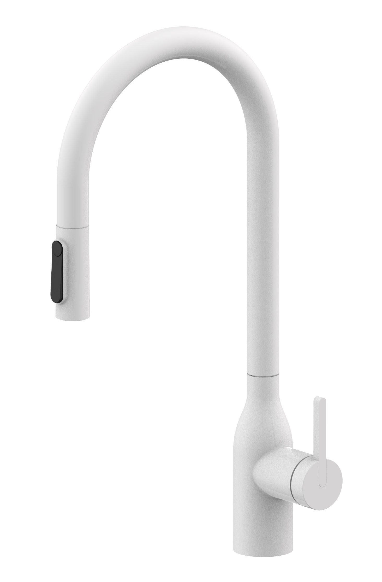 Изображение товара Смеситель для кухни Paulmark Un213880-WH выдвижной излив 24.2 см цвет белый