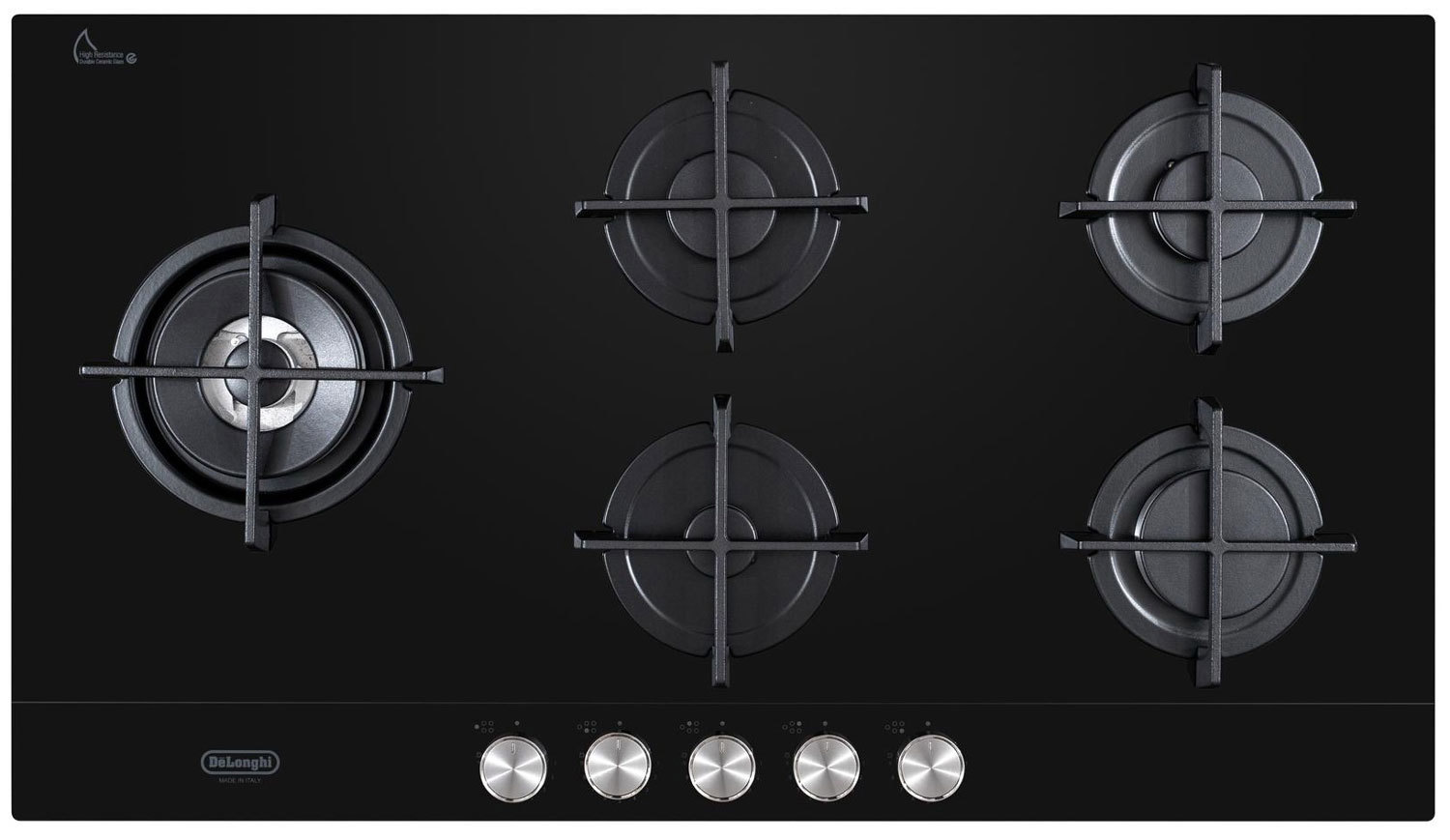 Изображение товара Газовая варочная панель Delonghi NSL 590D NCM все конфорки спереди стильная надежная