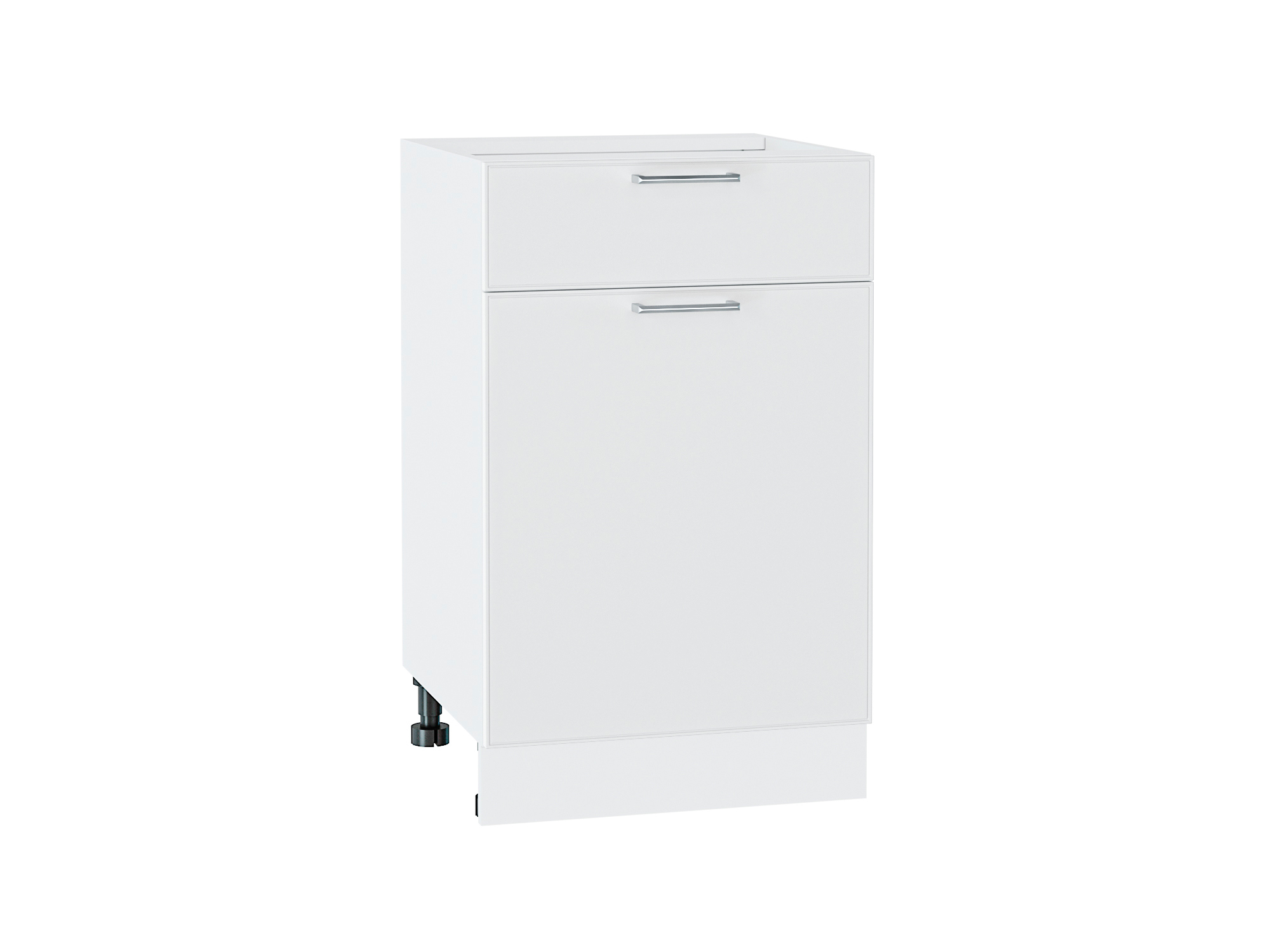 Изображение товара Напольный шкаф с 1 дверцей и ящиком Мемфис 50x81.6x47.8 см серый дуб белый ПВХ