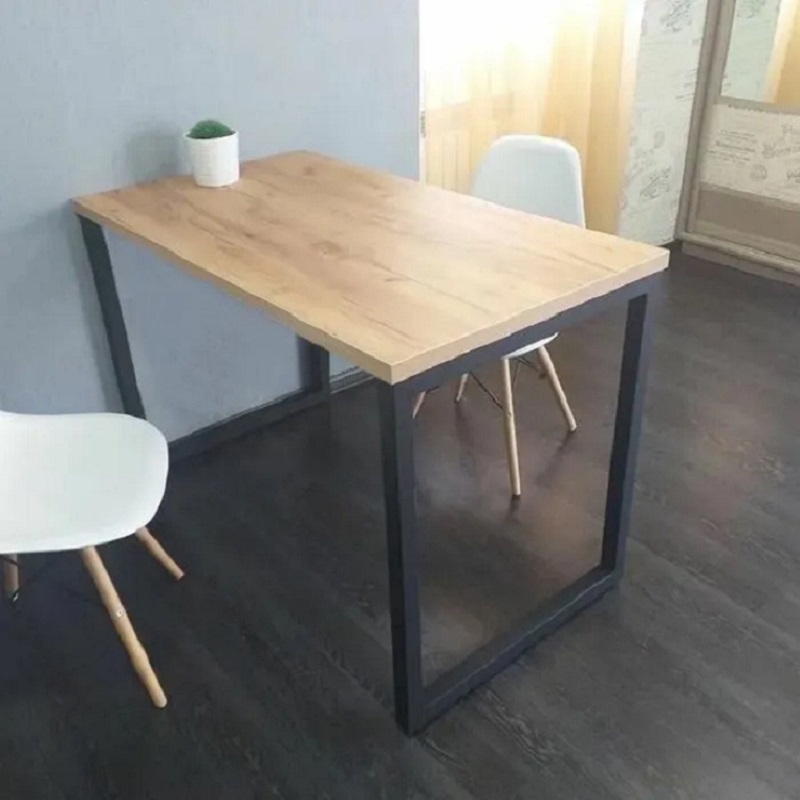 Изображение товара Стол прямоугольный Diko loft 120x70 см лдсп цвет дуб золотой ножки черные