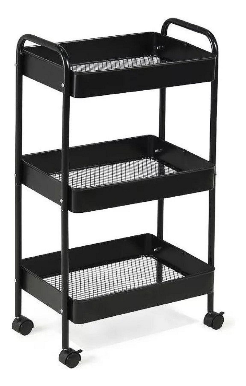 Изображение товара Этажерка на колесах Hesby Echo Refuge HSBI_CS04 черная 45x78x30 см металл