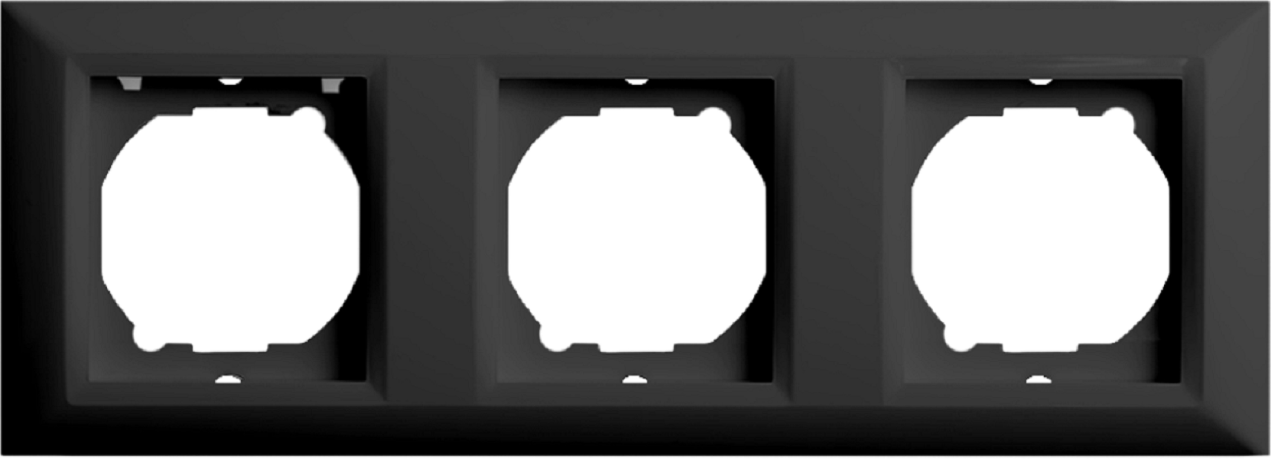 Изображение товара Рамка для розеток и выключателей Roma 3 поста черная