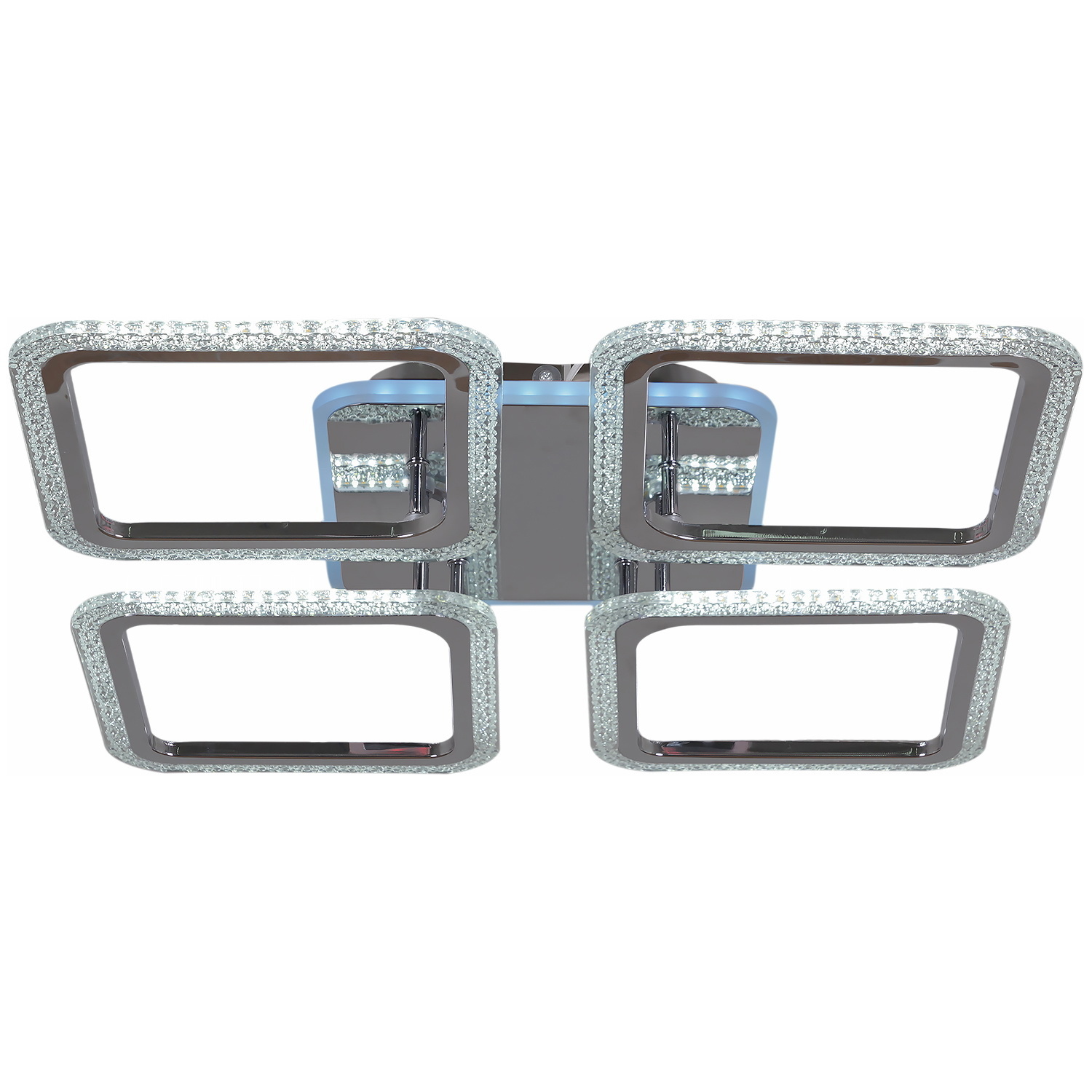 Изображение товара Люстра потолочная светодиодная Reluce 20333-0.3-4+1 cr с пультом управления 12 м² регулируемый белый свет цвет хром/белый/прозрачный