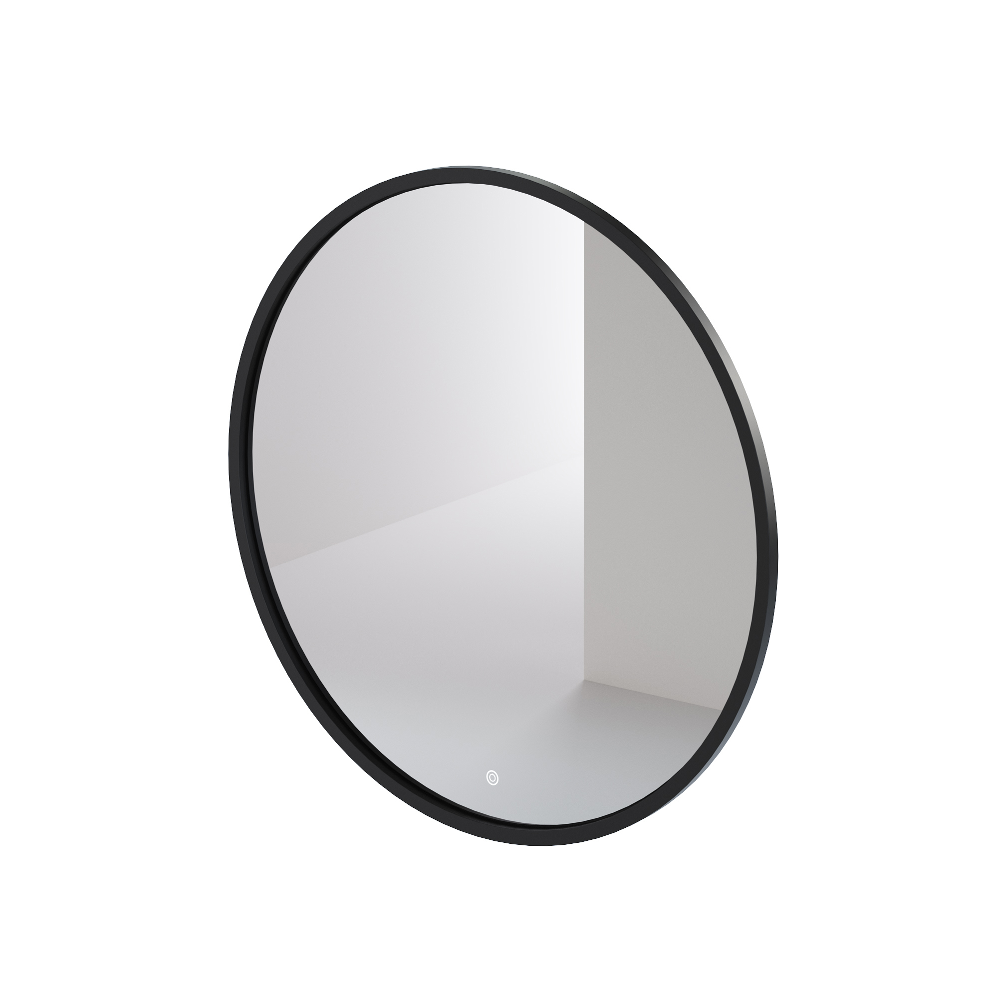 Изображение товара Зеркало в ванную комнату с подсветкой Итана Black D80 диаметр 80 см чистый стиль нео-классика