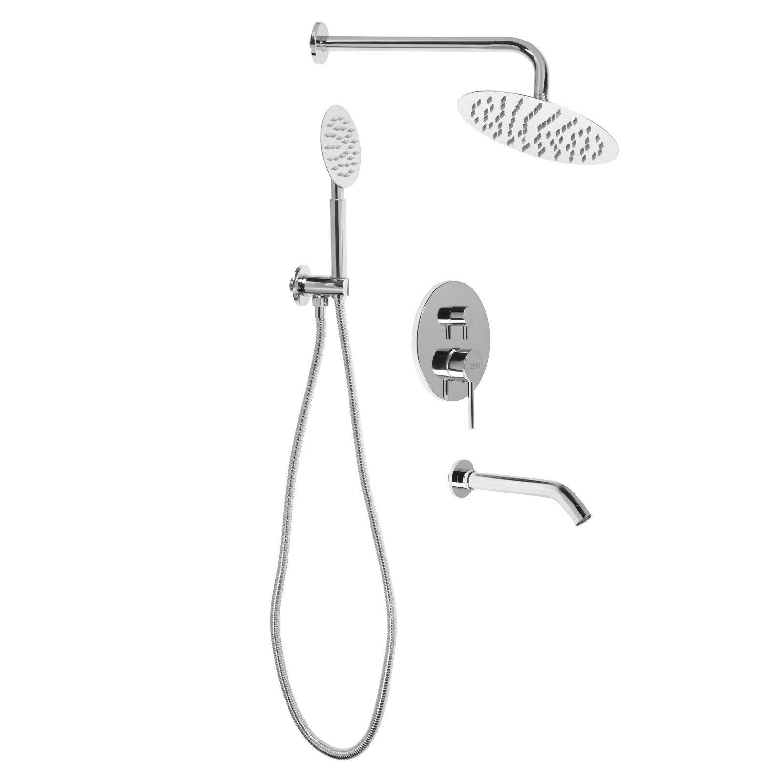 Изображение товара Душевая стойка Zein 9756655 с верхним дождевым душем и скрытым монтажом
