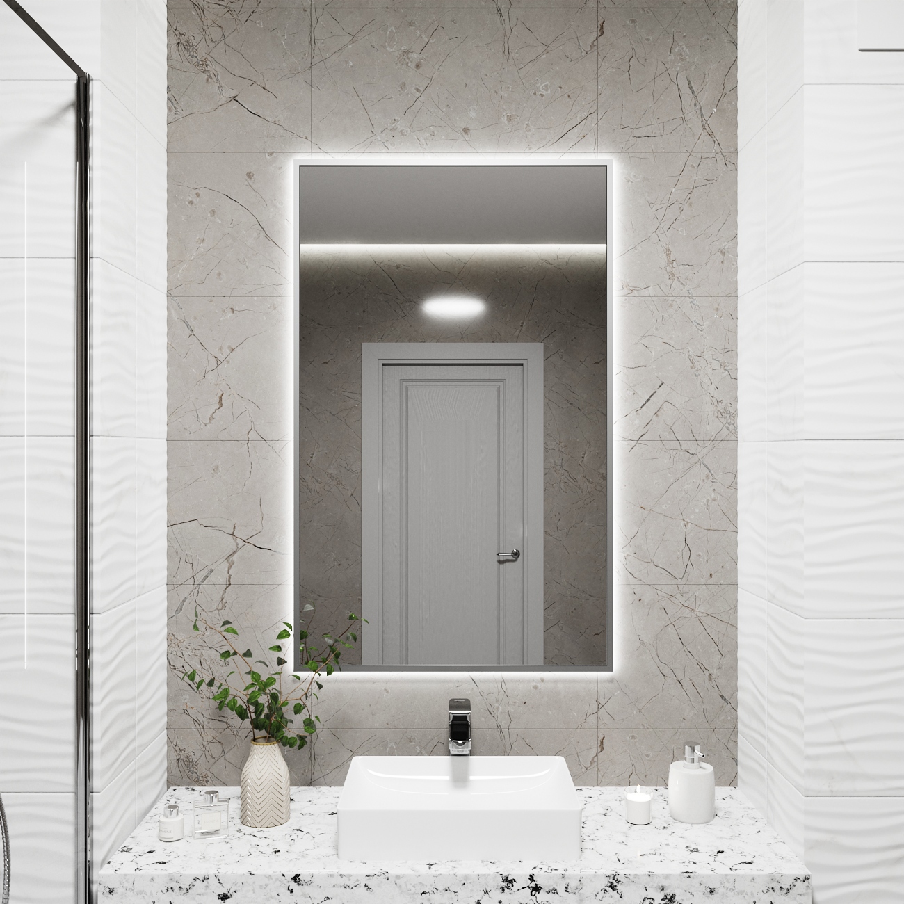 Изображение товара Зеркало со встроенной подсветкой One mirror 10070ссх 70x100 см Изображение товара Зеркало со встроенной подсветкой One mirror 10070ссх 70x100 см