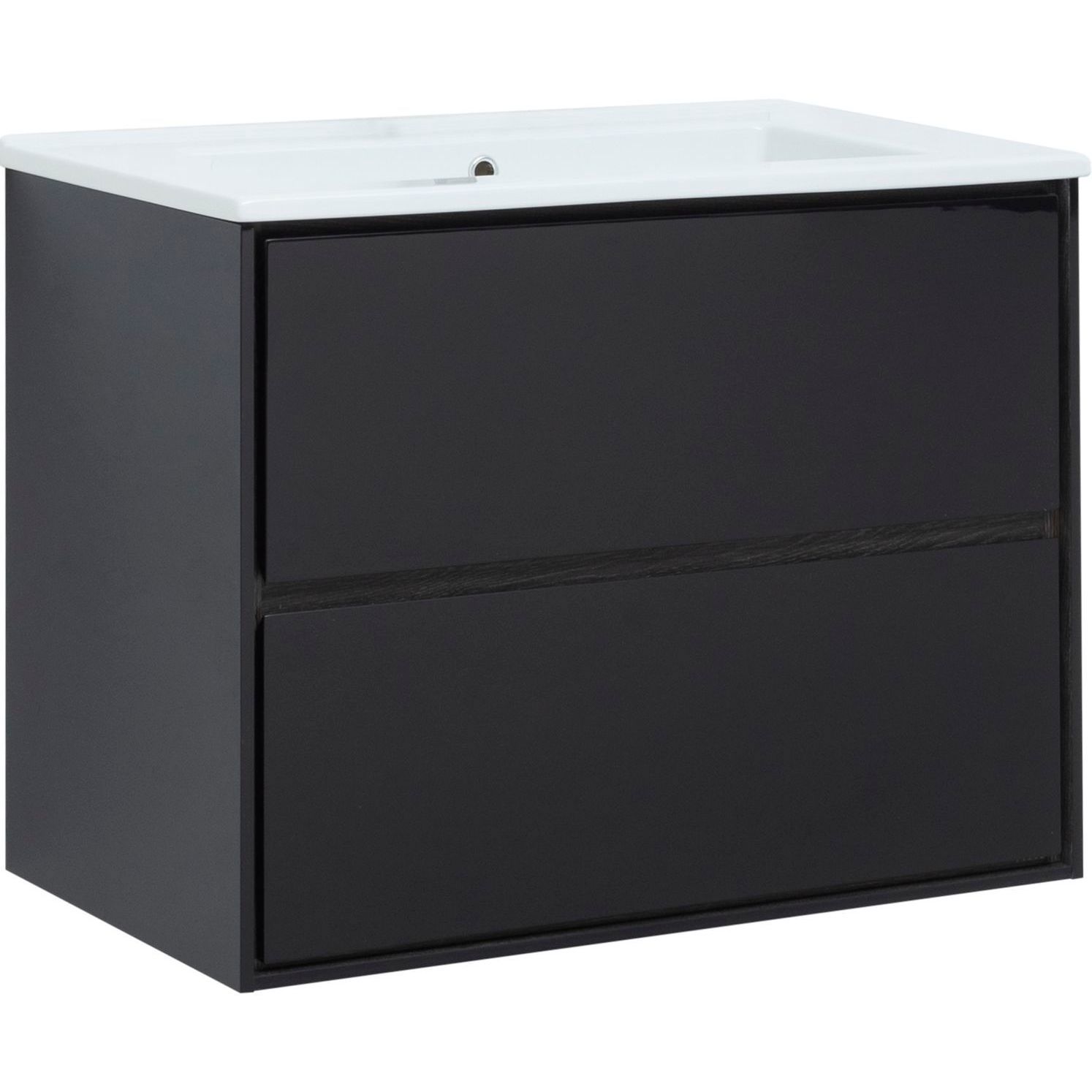 Изображение товара Тумба под раковину Aquanet Милан 80 цвет черный глянец