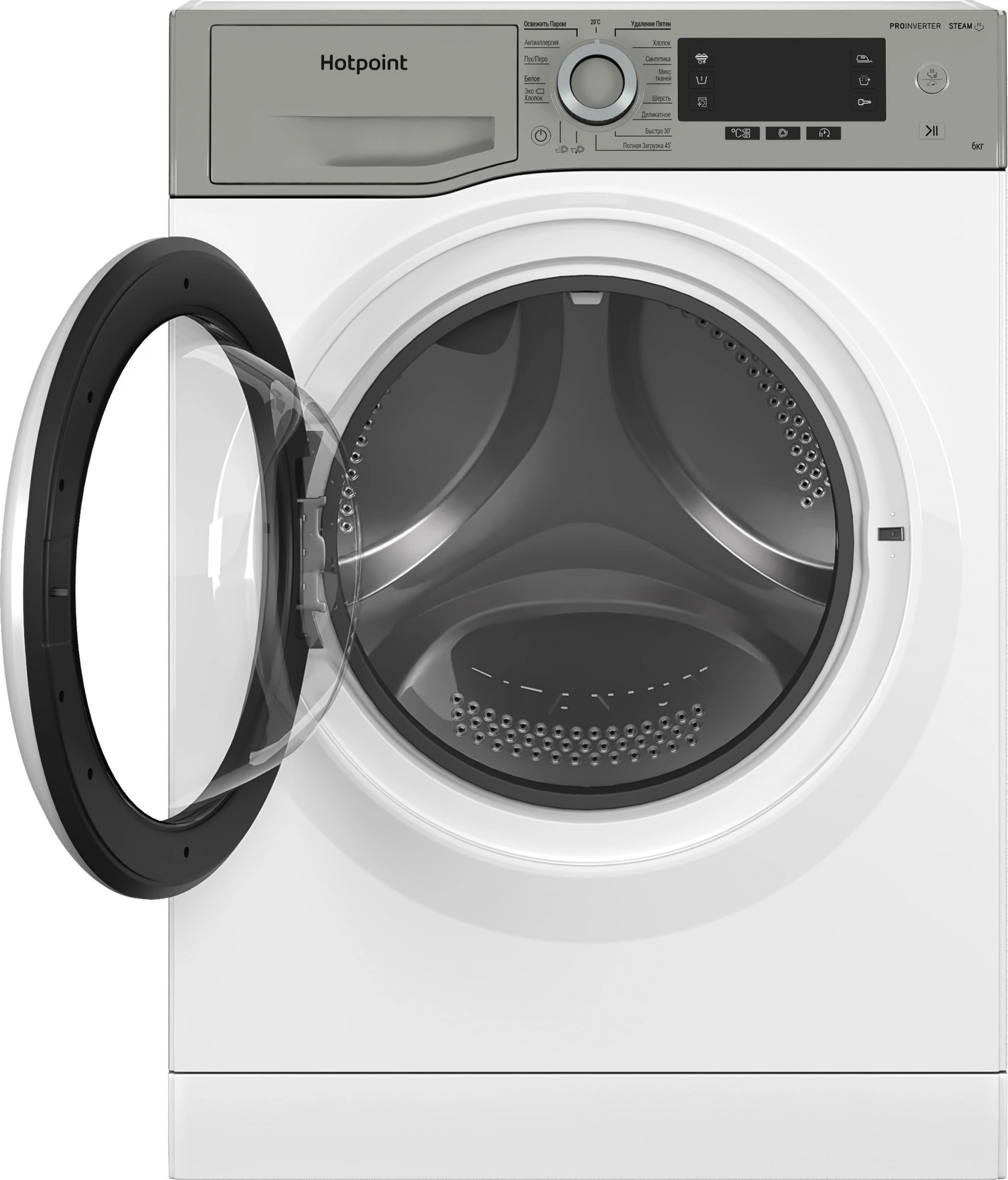 Изображение товара Стиральная машина Hotpoint NSD 6239 US VE RU 6 кг фронтальная белая